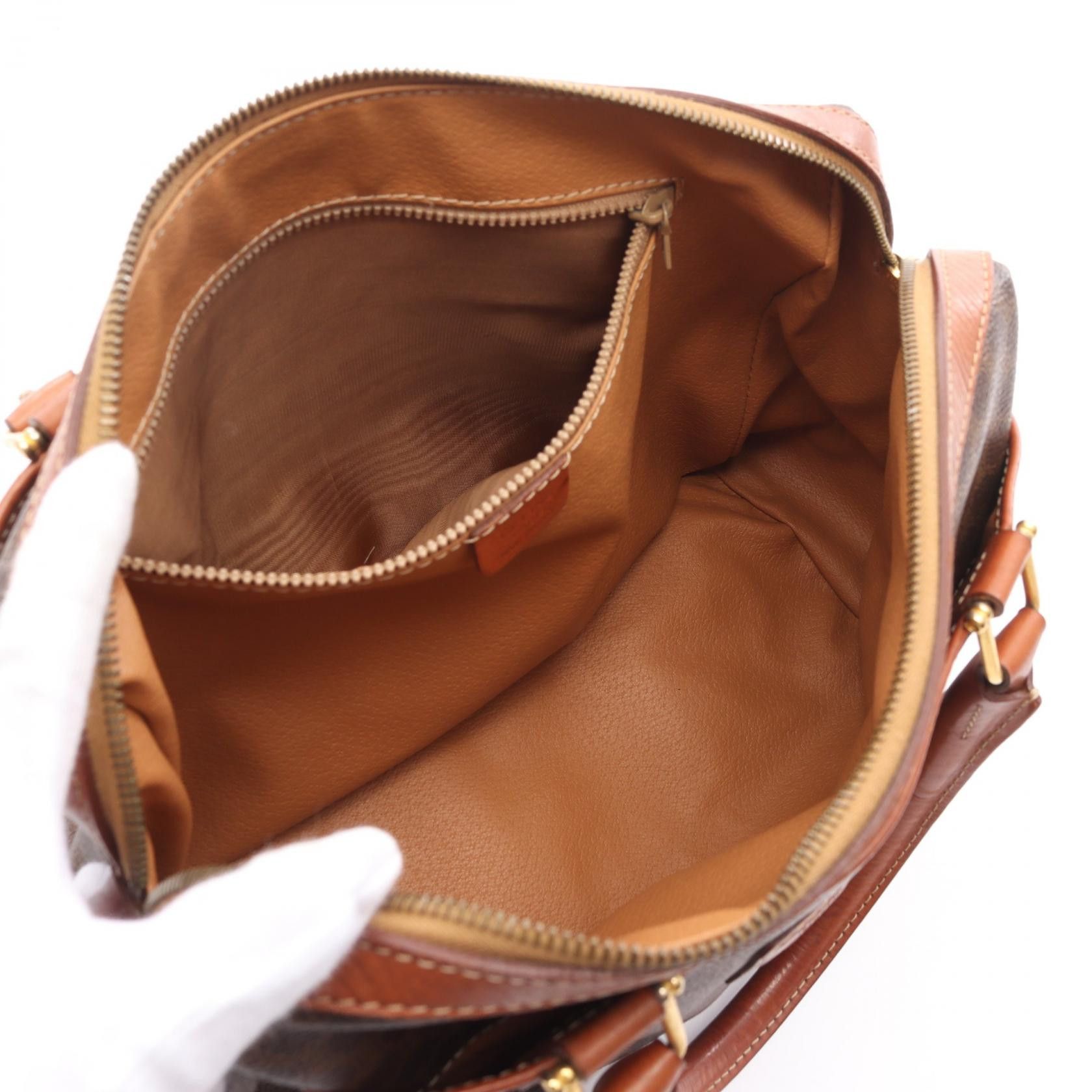 Celine Celine Macadam Handbag Mini Boston Bag Leather Brown Size ONE SIZE - 3 Thumbnail