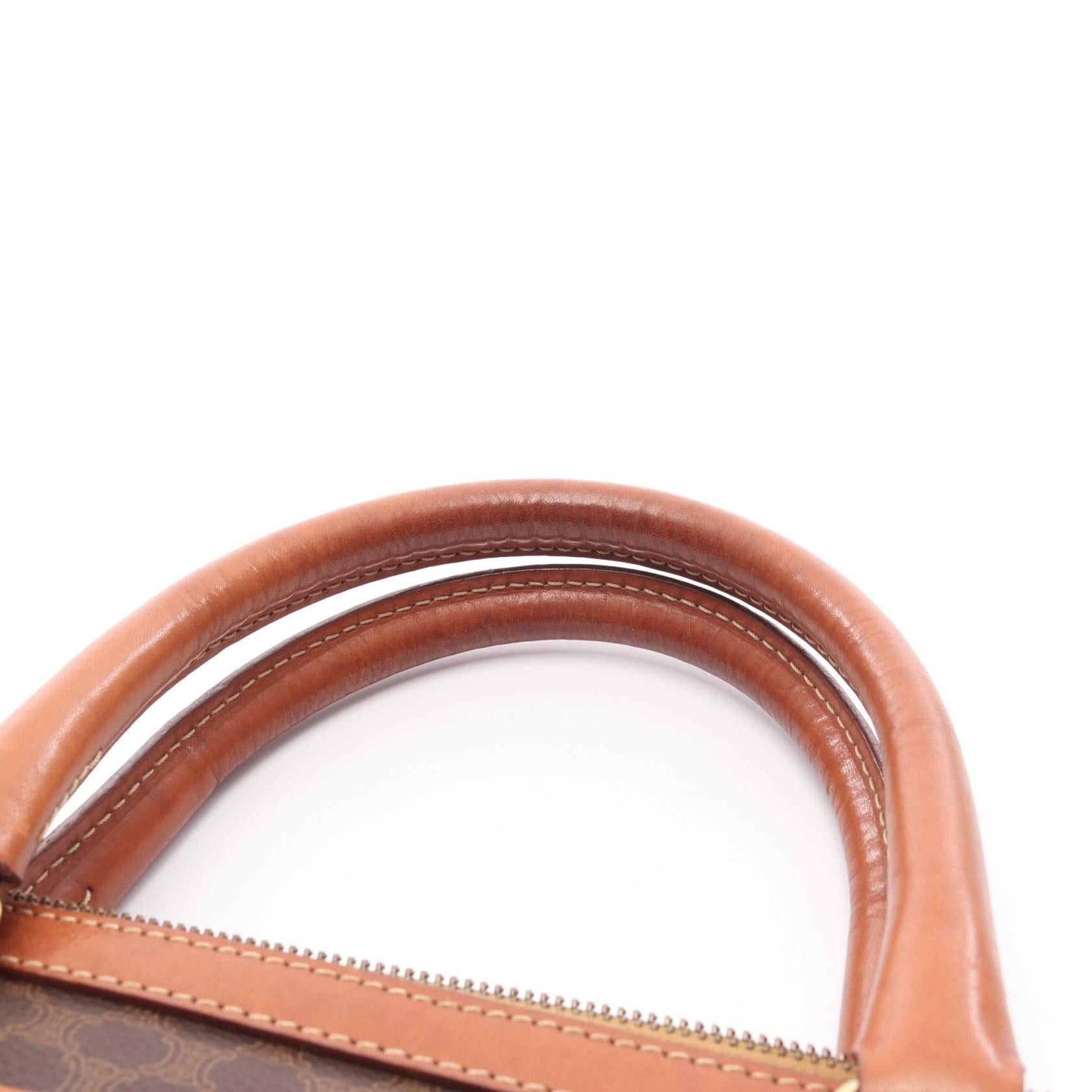 Celine Celine Macadam Handbag Mini Boston Bag Leather Brown Size ONE SIZE - 8 Thumbnail