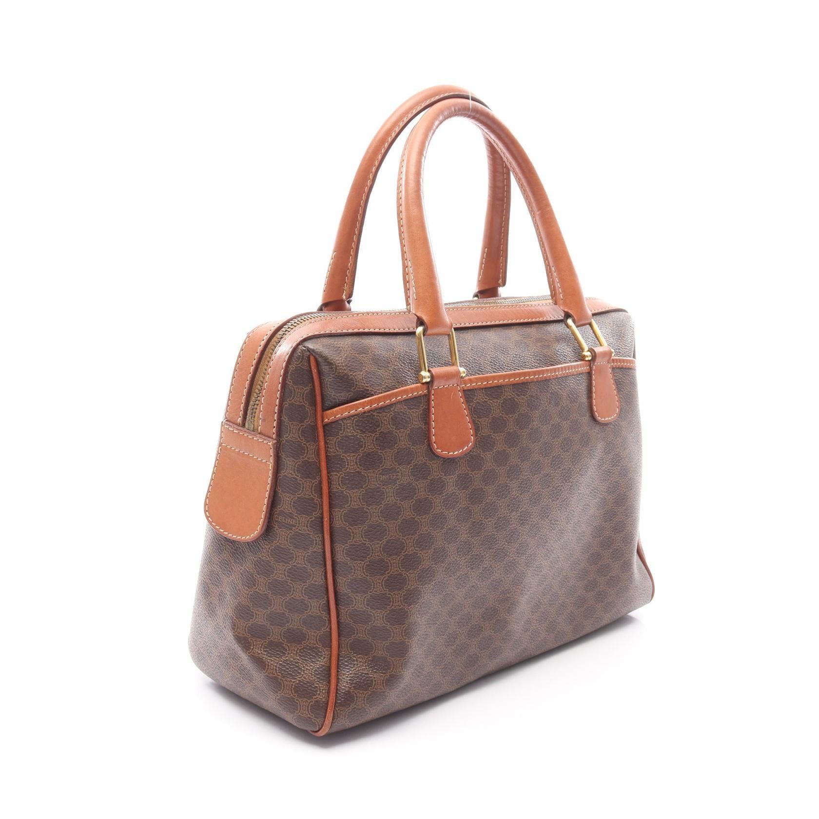 Celine Celine Macadam Handbag Mini Boston Bag Leather Brown Size ONE SIZE - 2 Thumbnail