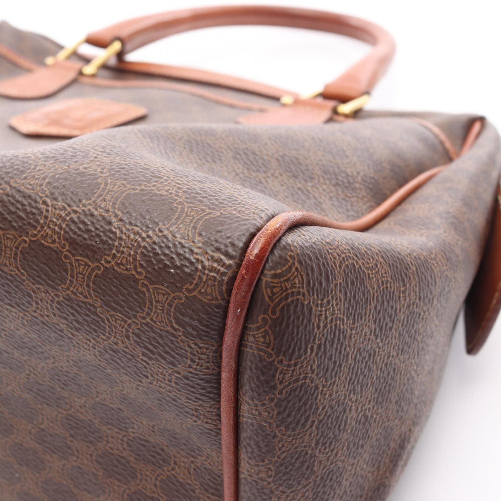 Celine Celine Macadam Handbag Mini Boston Bag Leather Brown Size ONE SIZE - 6 Thumbnail