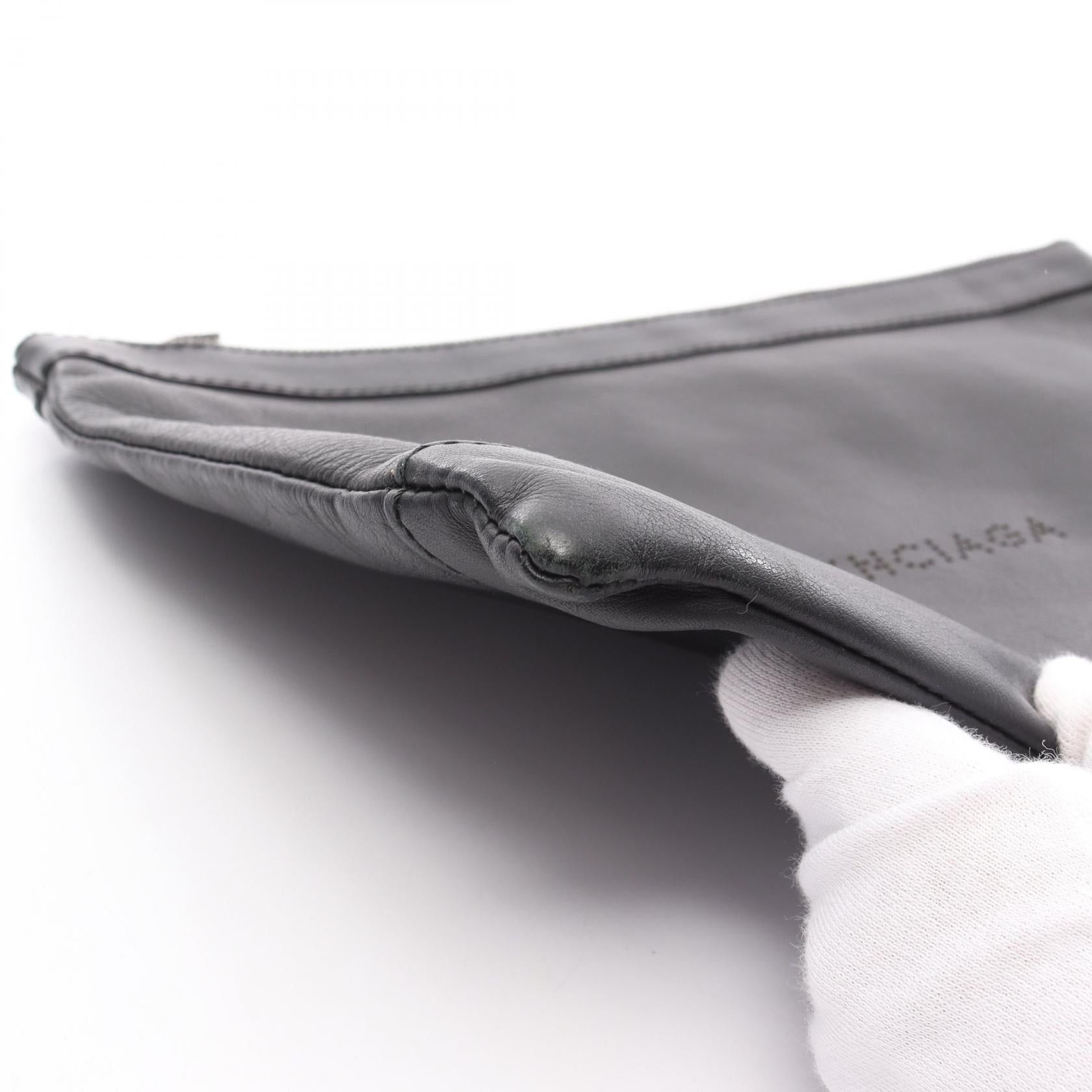 Balenciaga Balenciaga Navy Clip M Clutch Bag Punching Logo Leather Black Size ONE SIZE - 7 Thumbnail