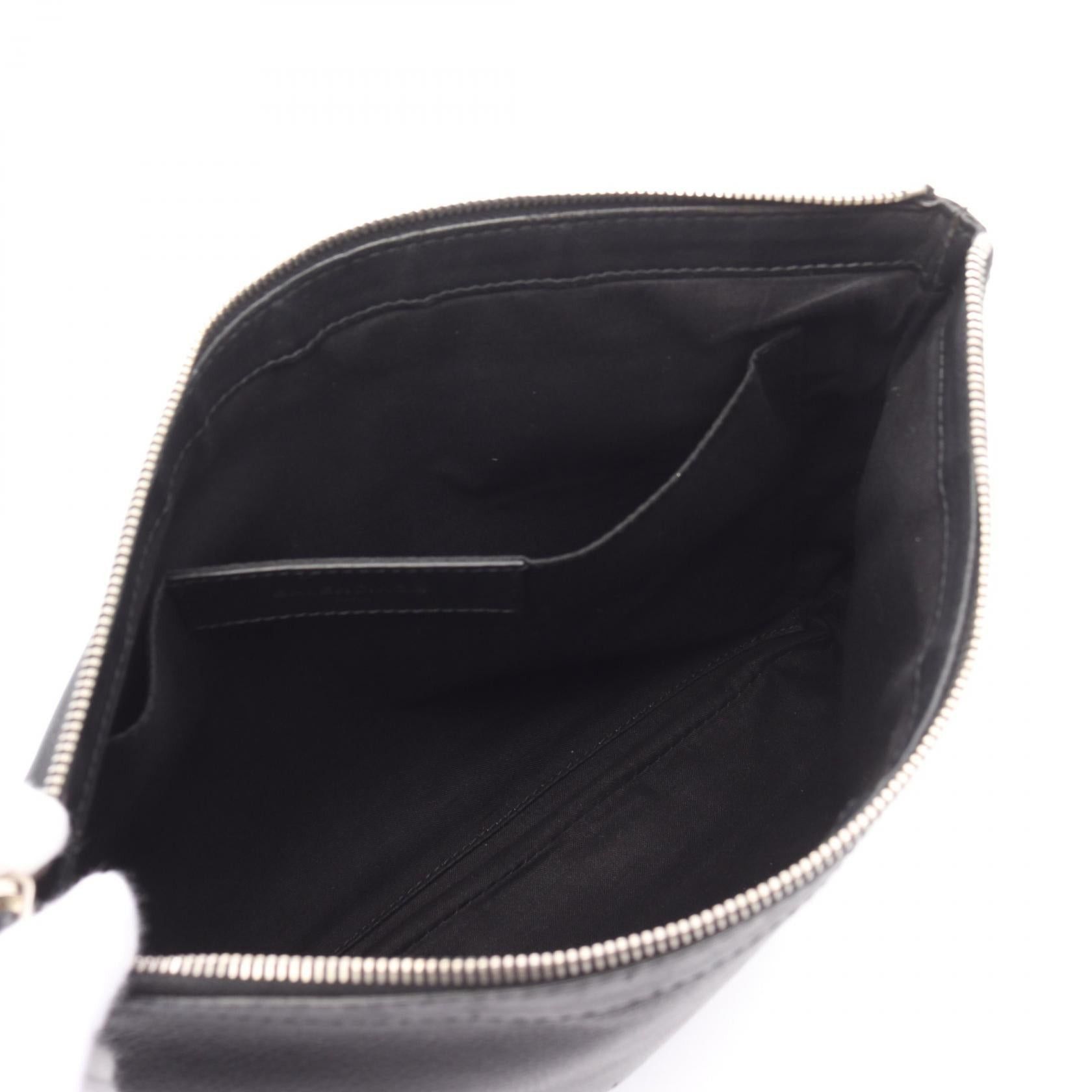 Balenciaga Balenciaga Navy Clip M Clutch Bag Punching Logo Leather Black Size ONE SIZE - 3 Thumbnail