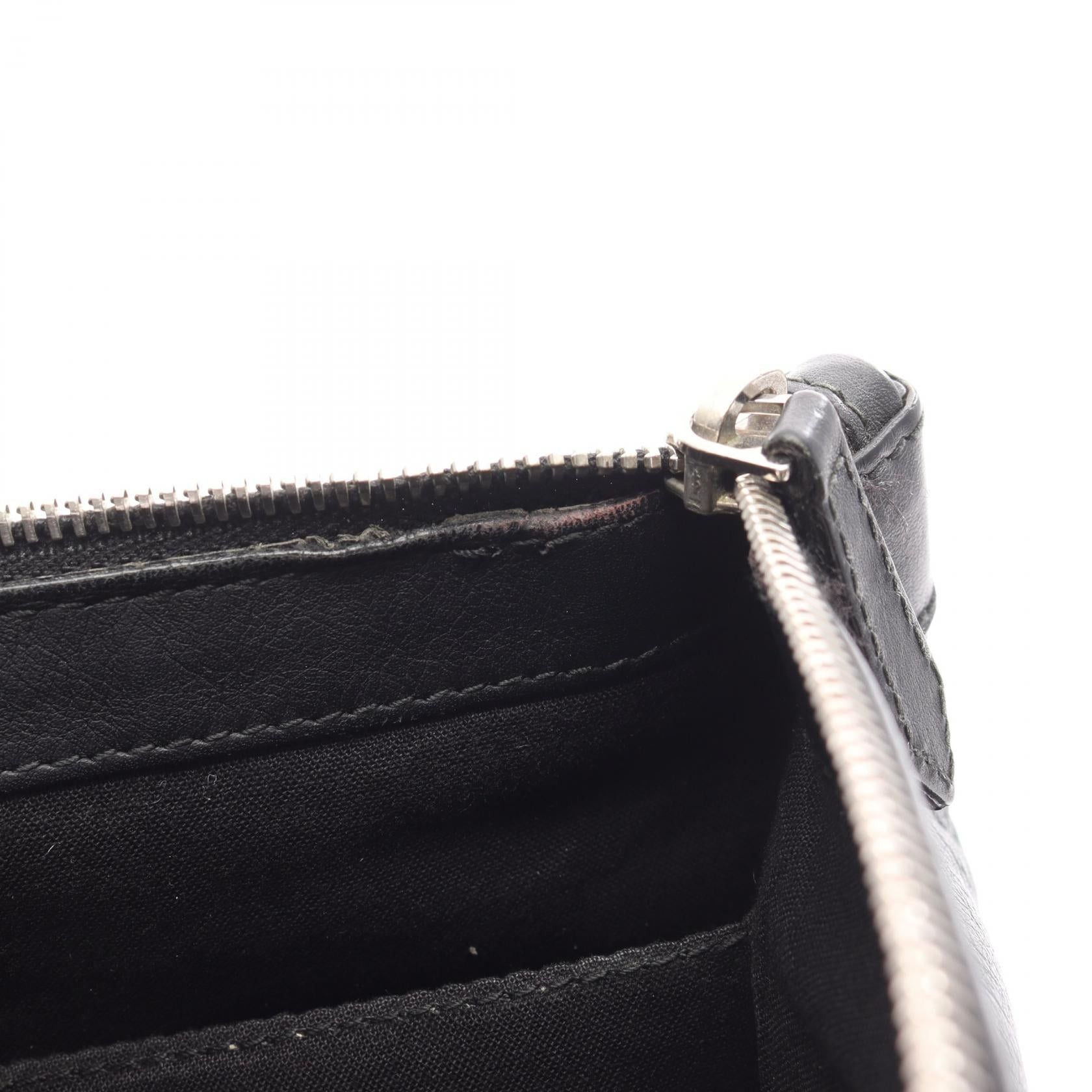 Balenciaga Balenciaga Navy Clip M Clutch Bag Punching Logo Leather Black Size ONE SIZE - 11 Thumbnail
