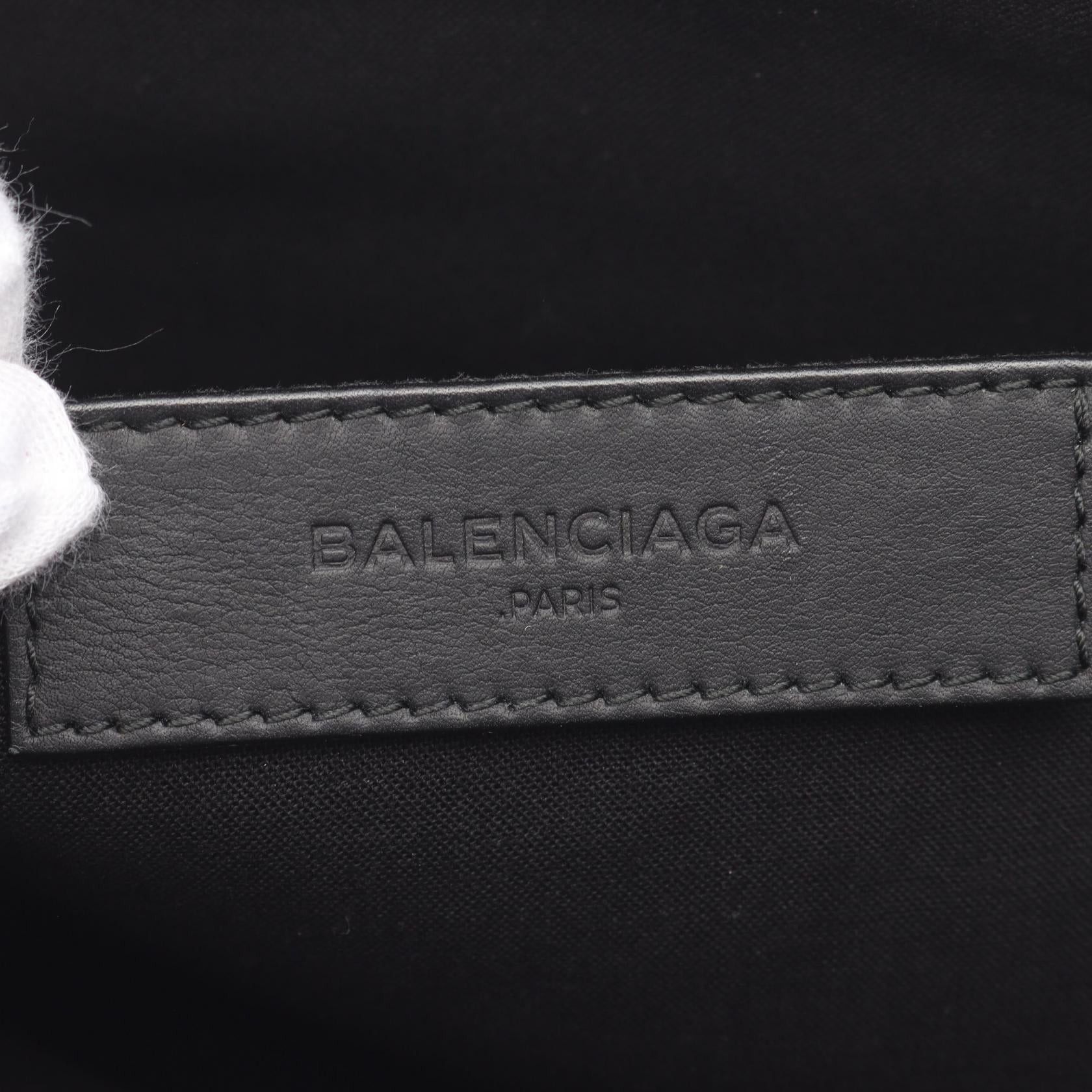 Balenciaga Balenciaga Navy Clip M Clutch Bag Punching Logo Leather Black Size ONE SIZE - 4 Thumbnail
