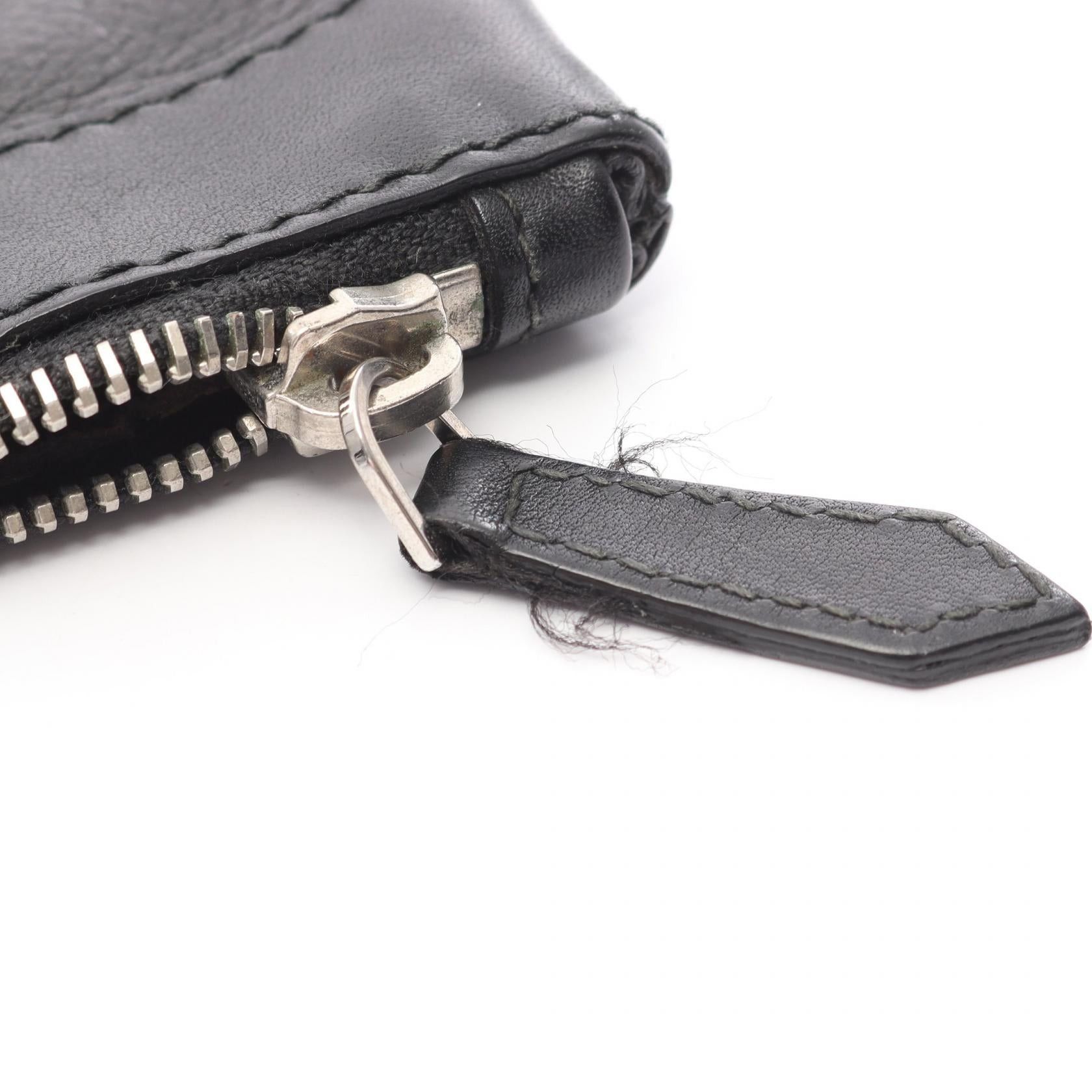 Balenciaga Balenciaga Navy Clip M Clutch Bag Punching Logo Leather Black Size ONE SIZE - 9 Thumbnail