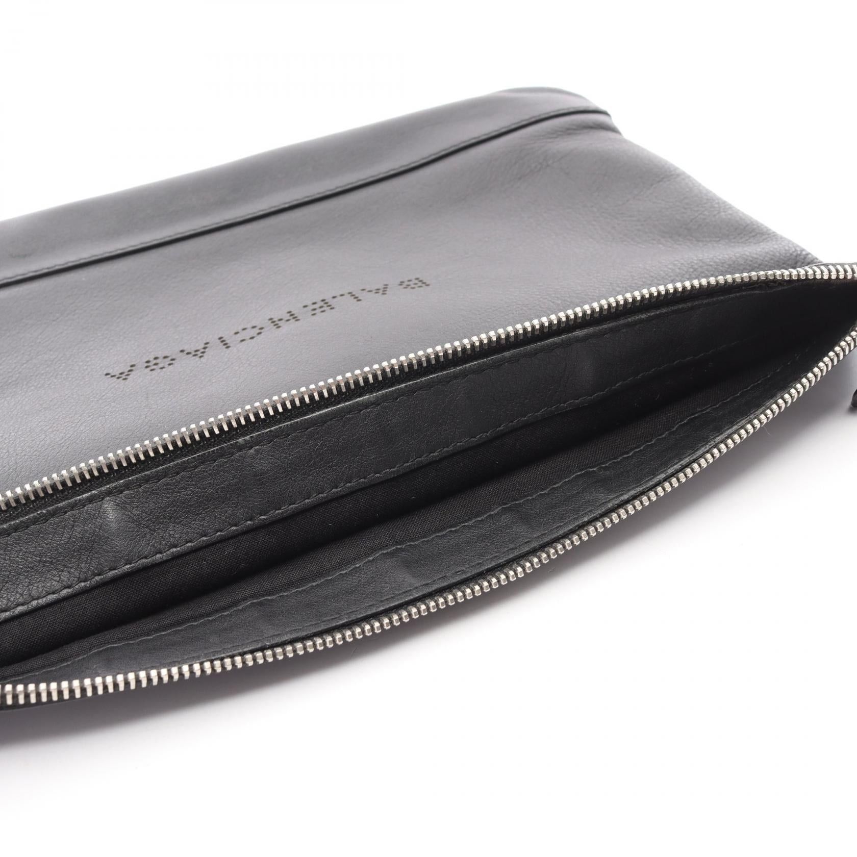 Balenciaga Balenciaga Navy Clip M Clutch Bag Punching Logo Leather Black Size ONE SIZE - 10 Thumbnail
