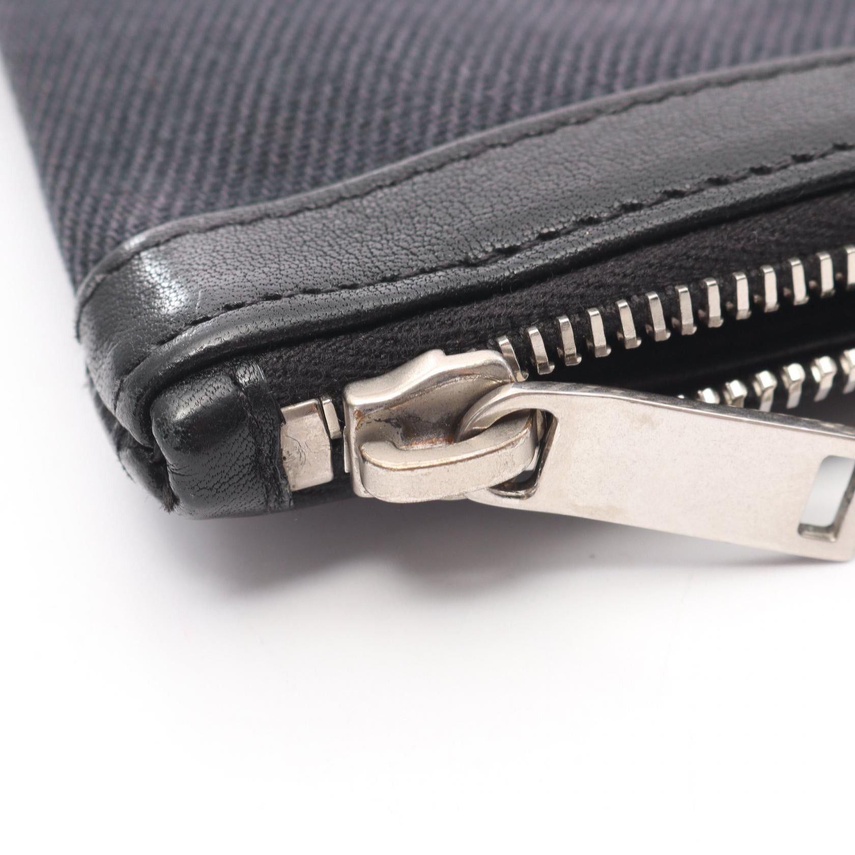 Yves Saint Laurent Yves Saint Laurent Rive Gauche Clutch Bag Canvas Leather Black Size ONE SIZE - 11 Thumbnail