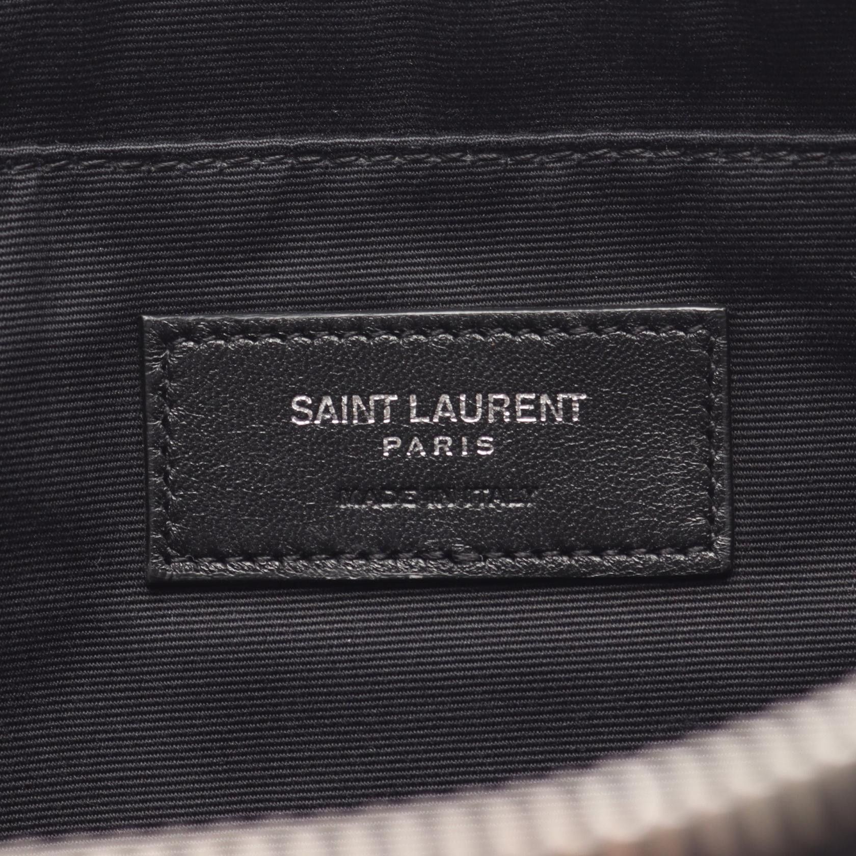 Yves Saint Laurent Yves Saint Laurent Rive Gauche Clutch Bag Canvas Leather Black Size ONE SIZE - 4 Thumbnail