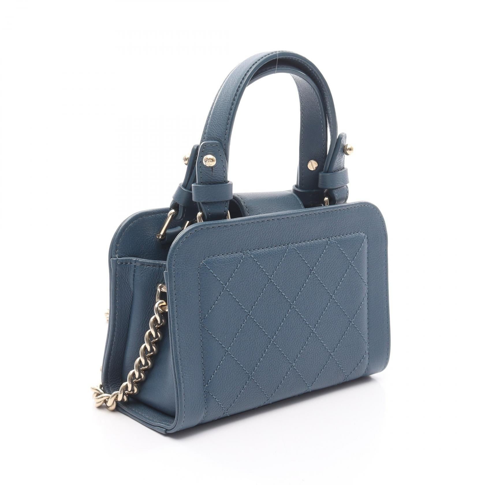 Chanel Chanel Matelasse Chain Shoulder Bag Leather Blue Gold Hardware Size ONE SIZE - 2 Thumbnail