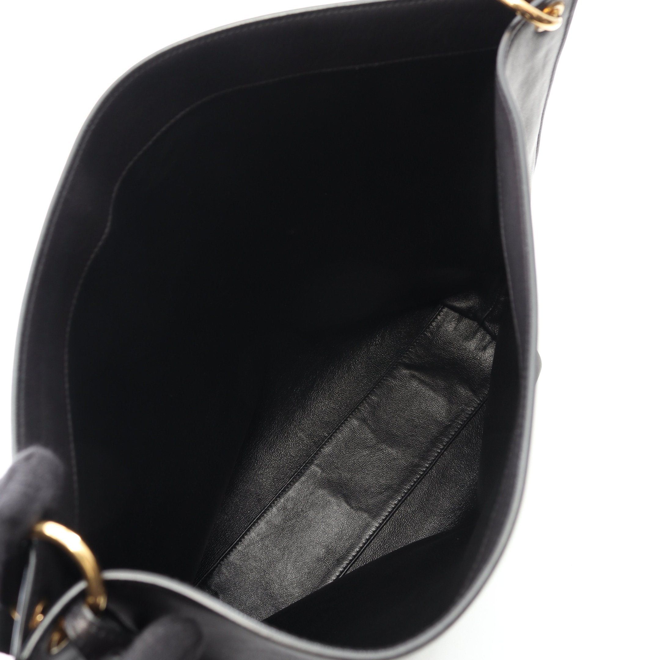 Yves Saint Laurent Yves Saint Laurent Hobo One Shoulder Bag Leather Black With Pouch Size ONE SIZE - 3 Thumbnail