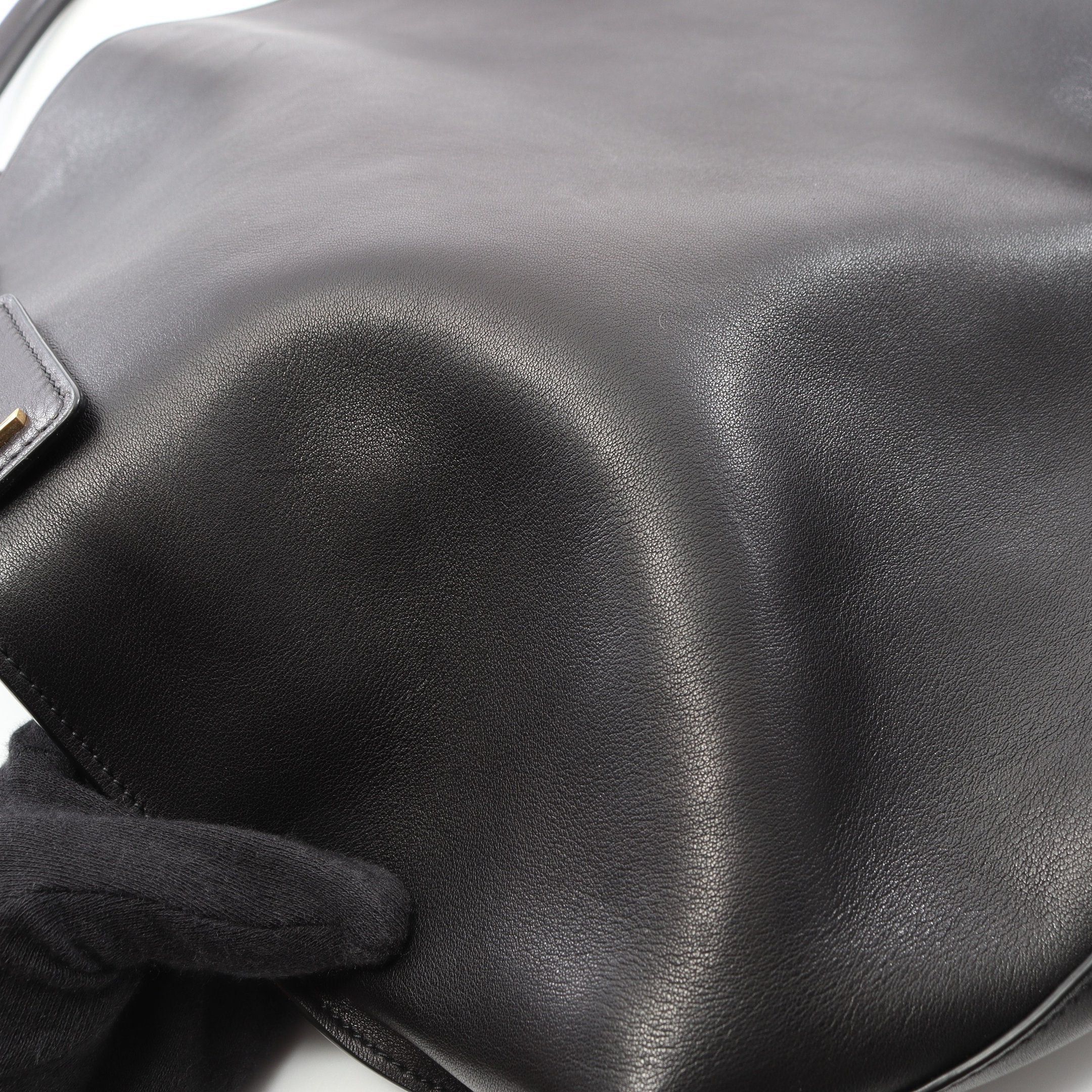 Yves Saint Laurent Yves Saint Laurent Hobo One Shoulder Bag Leather Black With Pouch Size ONE SIZE - 7 Thumbnail