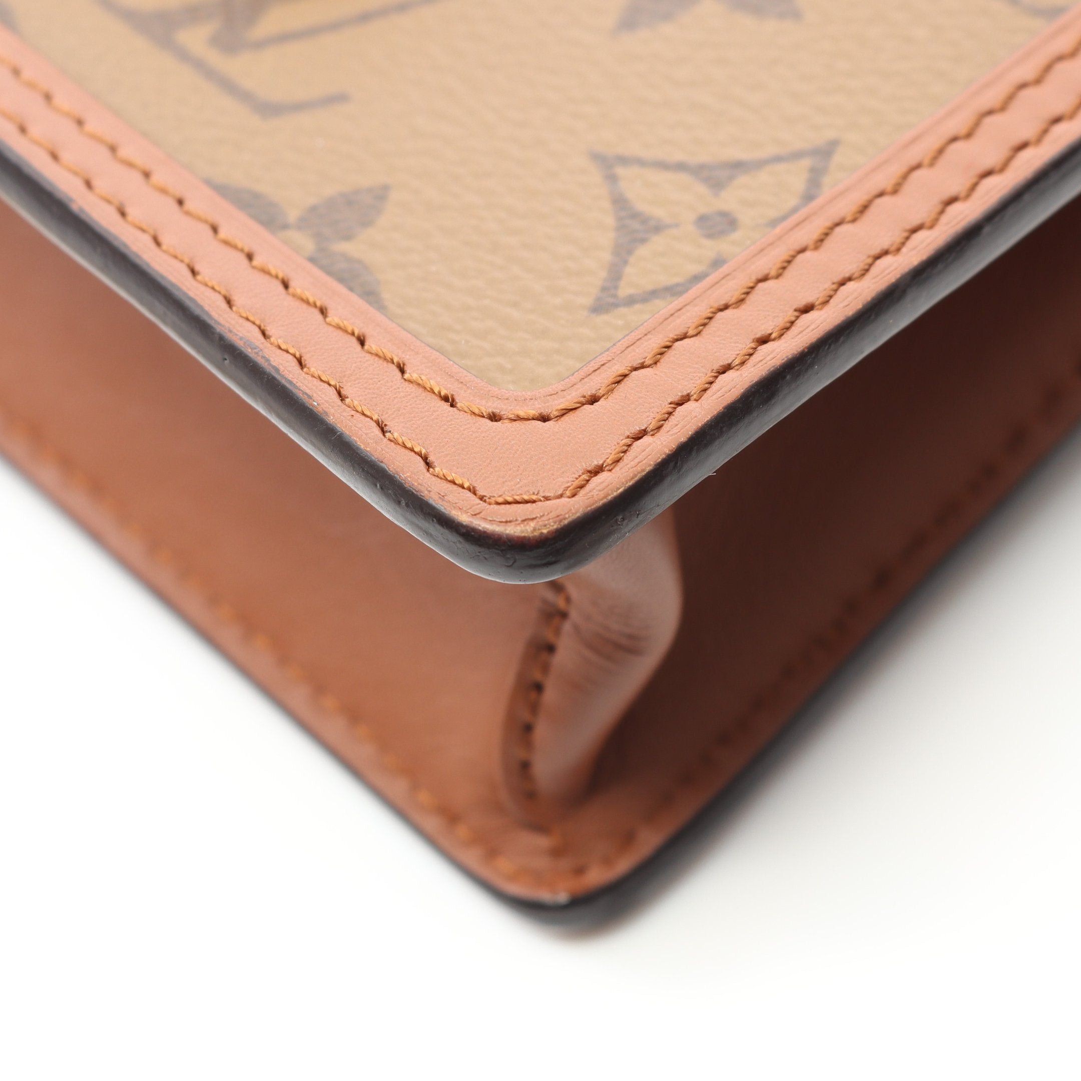Louis Vuitton Louis Vuitton Portefeuil Dauphine Monogram Reverse Chain Wallet Leather Brown Beige Size ONE SIZE - 7 Thumbnail