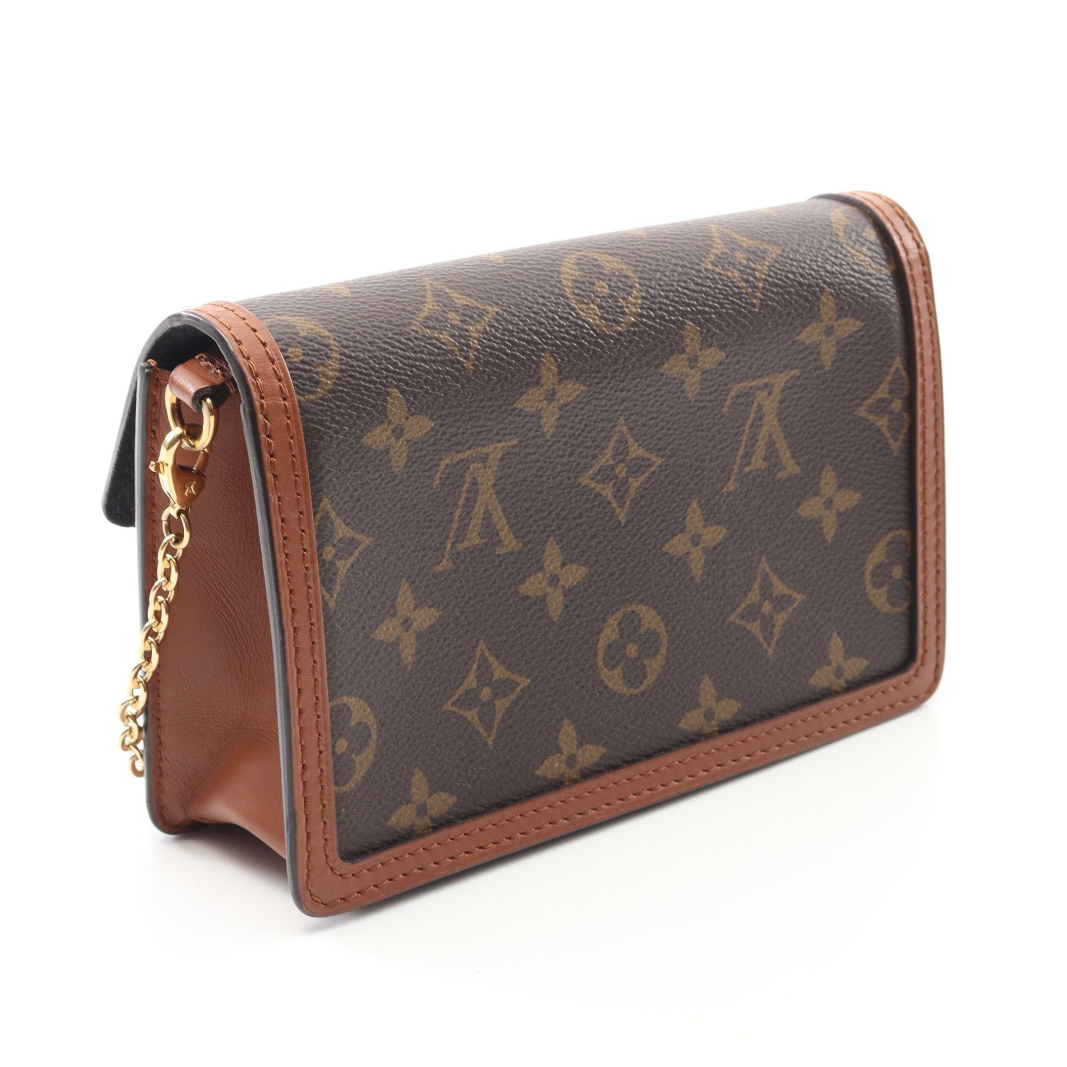 Louis Vuitton Louis Vuitton Portefeuil Dauphine Monogram Reverse Chain Wallet Leather Brown Beige Size ONE SIZE - 2 Thumbnail