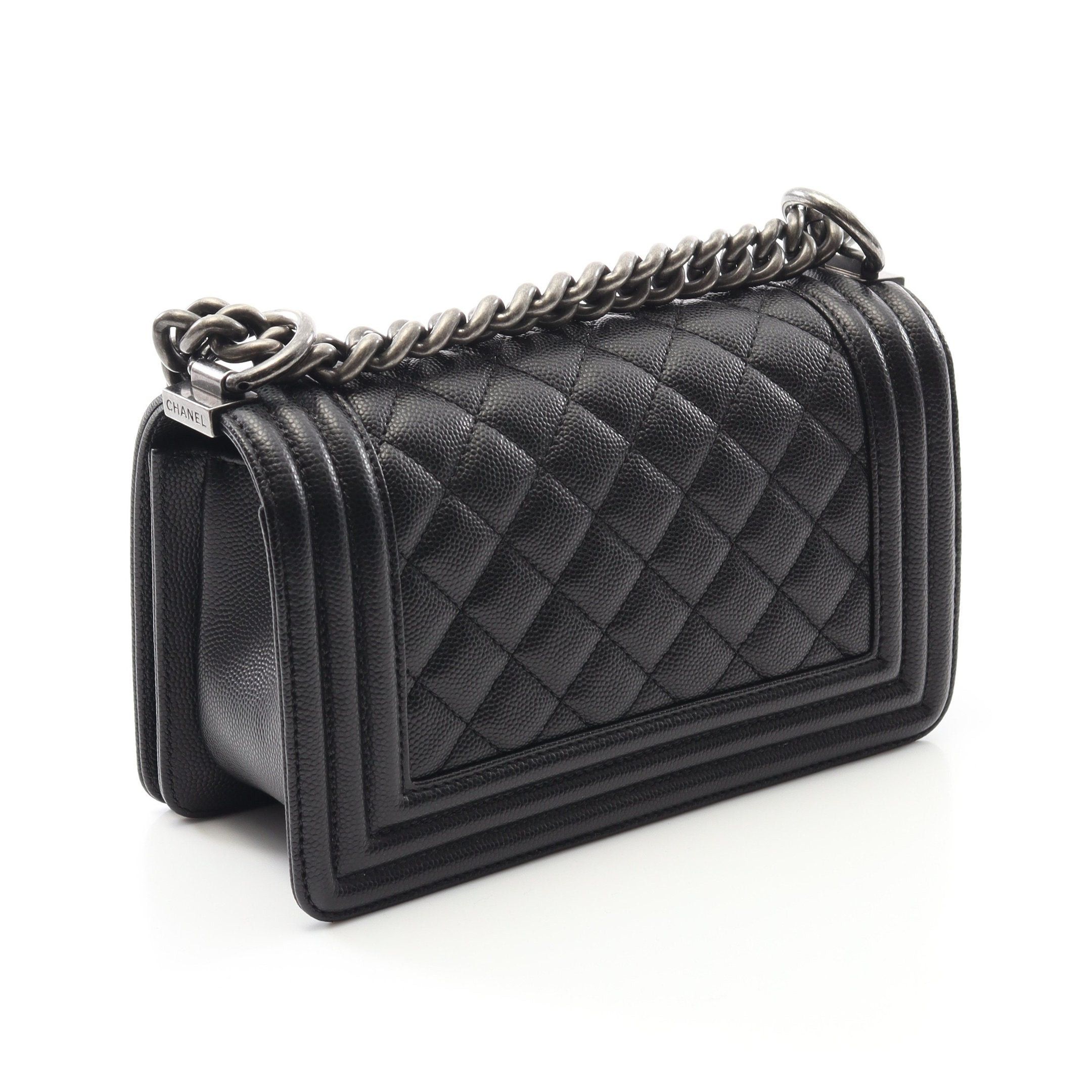 Chanel Chanel Boy Chanel Small Chain Shoulder Bag Caviar Skin Black Antique Silver Hardware Size ONE SIZE - 2 Thumbnail