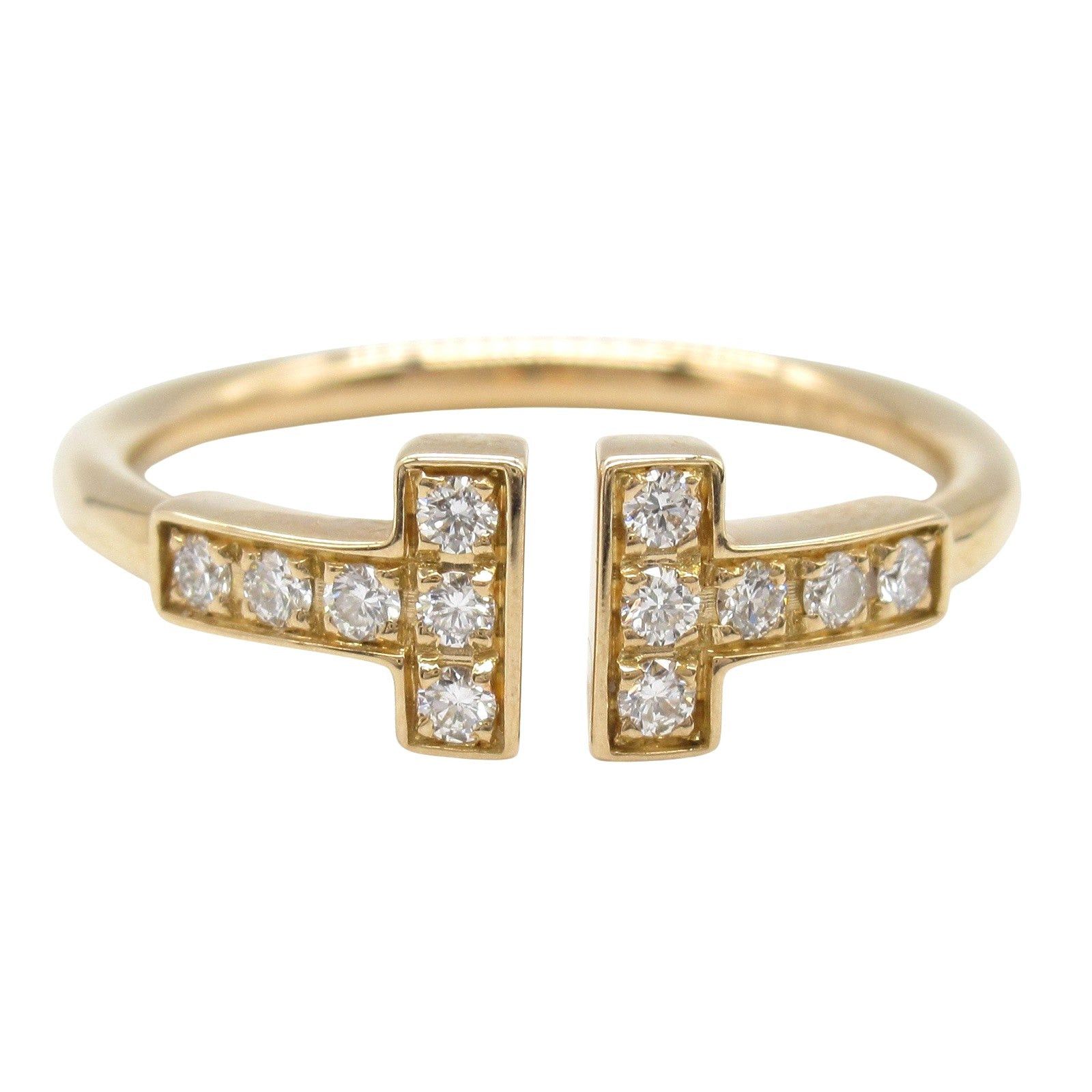 Tiffany & Co. Tiffany Co T-Wire Ring K18Pg (Pink Gold) Diamond Gold Size ONE SIZE - 2 Thumbnail