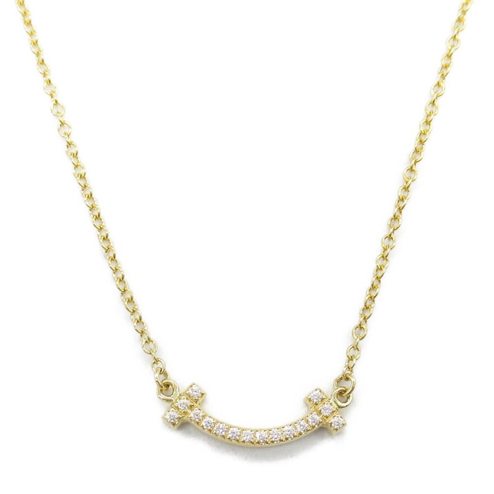 Tiffany & Co. Tiffany Co T-Smile Mini Necklace K18 (Yellow Gold) Diamond Gold Size ONE SIZE - 2 Thumbnail