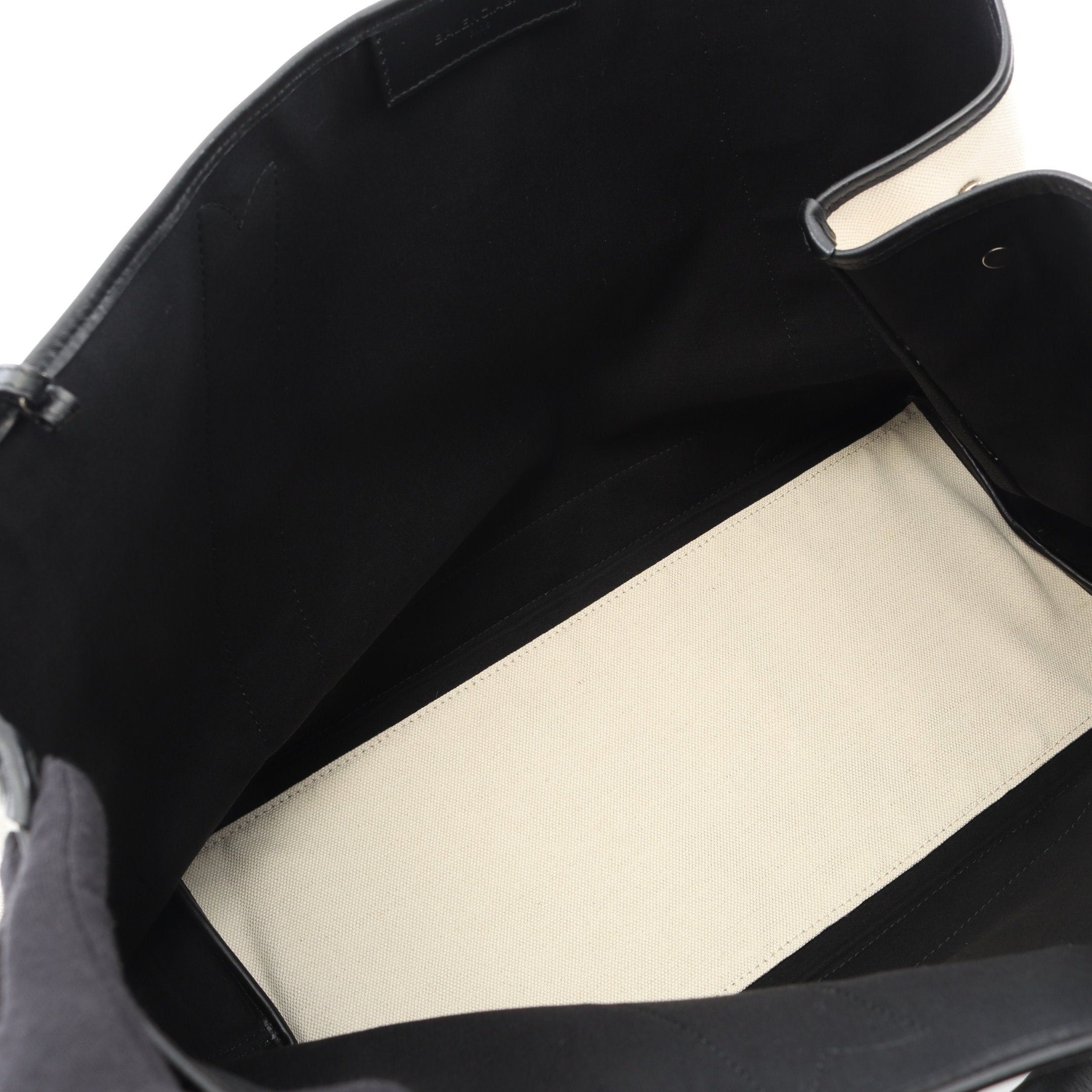 Balenciaga Balenciaga Navy Cabas Hippopotamus M Handbag Tote Bag Canvas Leather Off White Black Size ONE SIZE - 3 Thumbnail