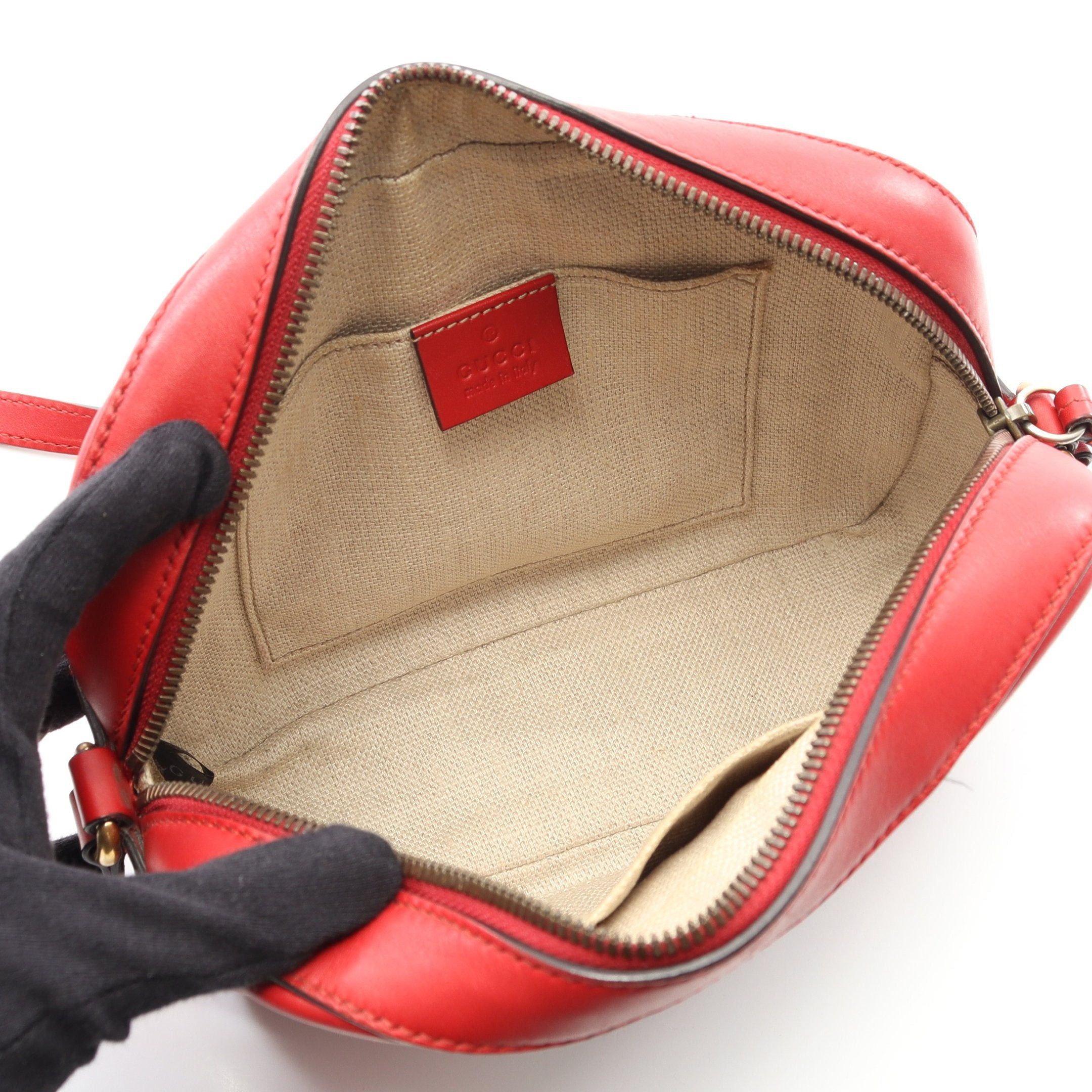 Gucci Gucci Webbing Line Shoulder Bag Leather Red Navy Size ONE SIZE - 3 Thumbnail