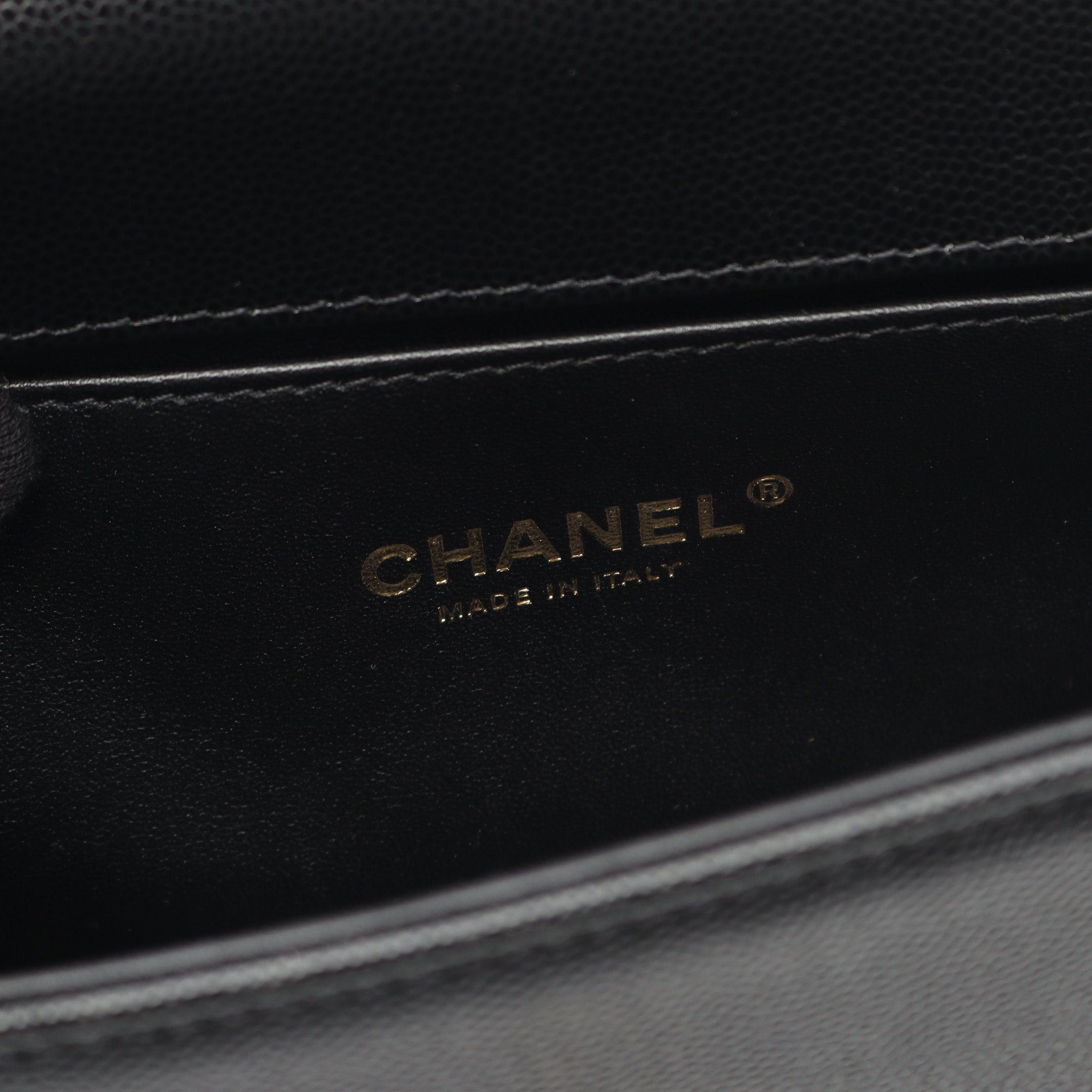 Chanel Chanel Boy Chanel Small Chain Shoulder Bag Caviar Skin Black Gold Hardware Size ONE SIZE - 4 Thumbnail