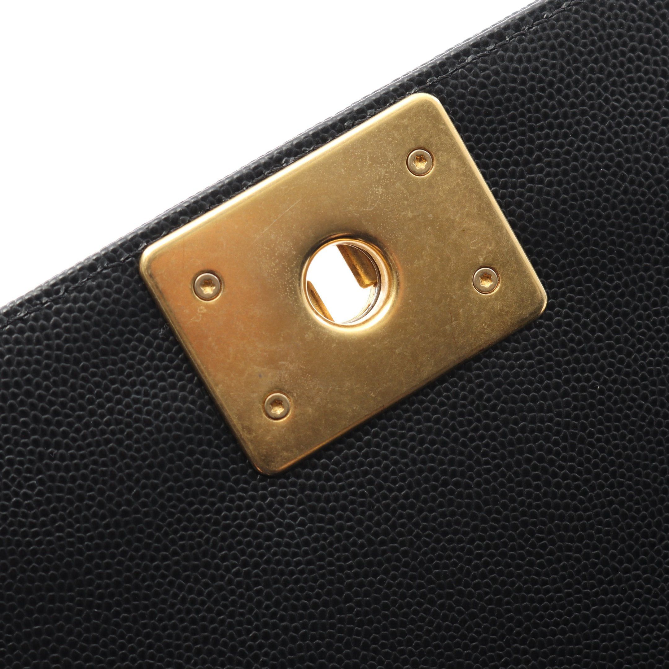 Chanel Chanel Boy Chanel Small Chain Shoulder Bag Caviar Skin Black Gold Hardware Size ONE SIZE - 9 Thumbnail