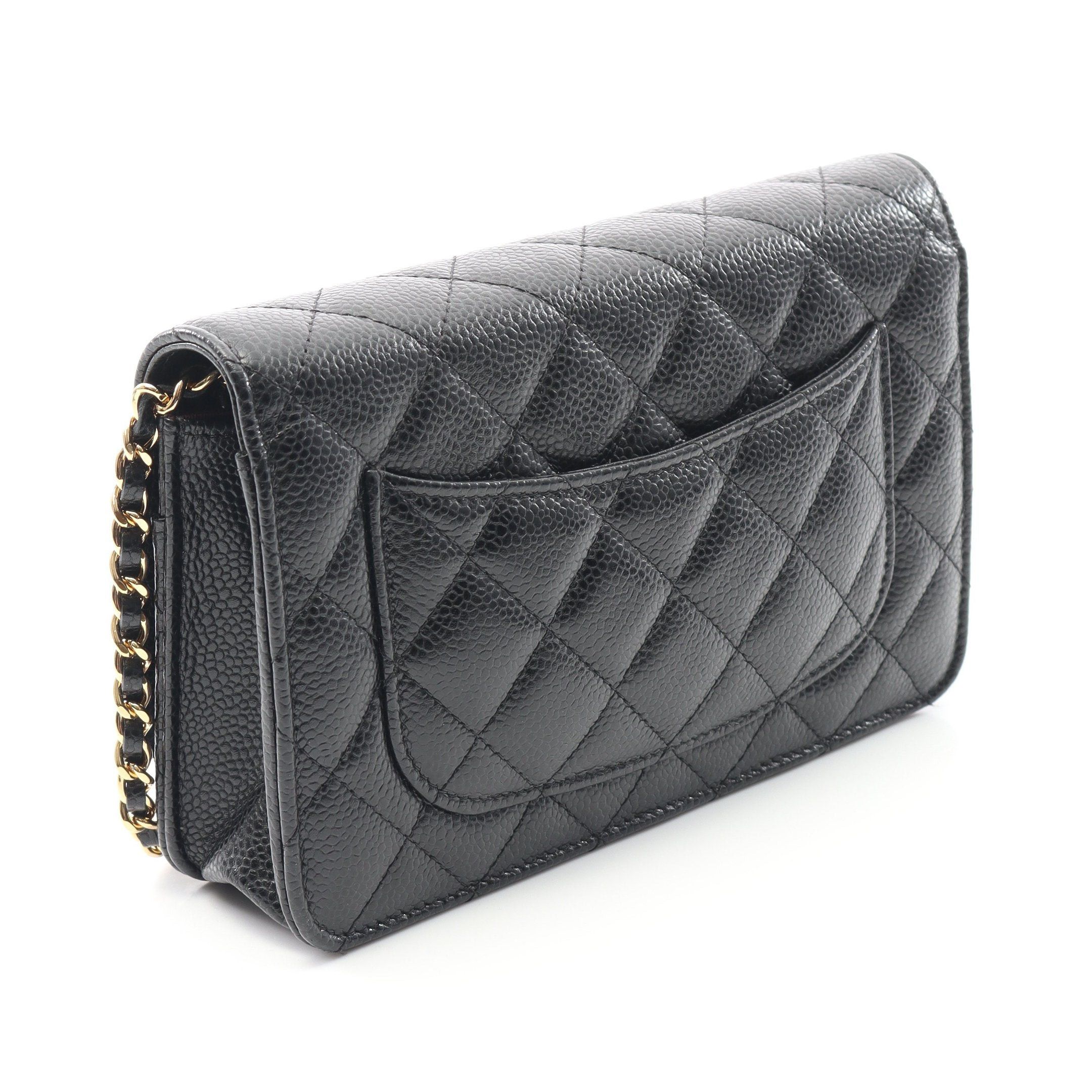 Chanel Chanel Matelasse Chain Wallet Caviar Skin Black Gold Hardware Size ONE SIZE - 2 Thumbnail