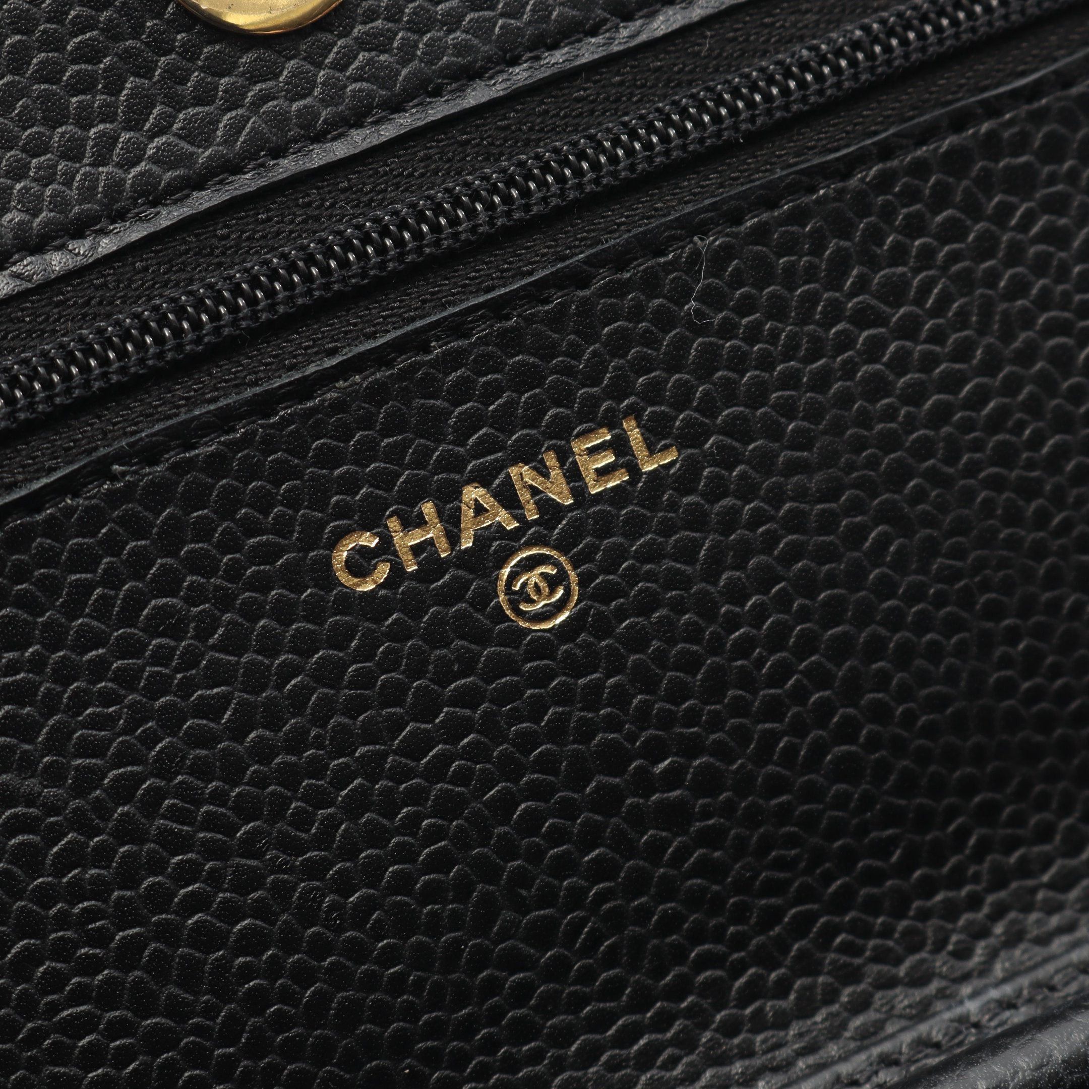 Chanel Chanel Matelasse Chain Wallet Caviar Skin Black Gold Hardware Size ONE SIZE - 4 Thumbnail