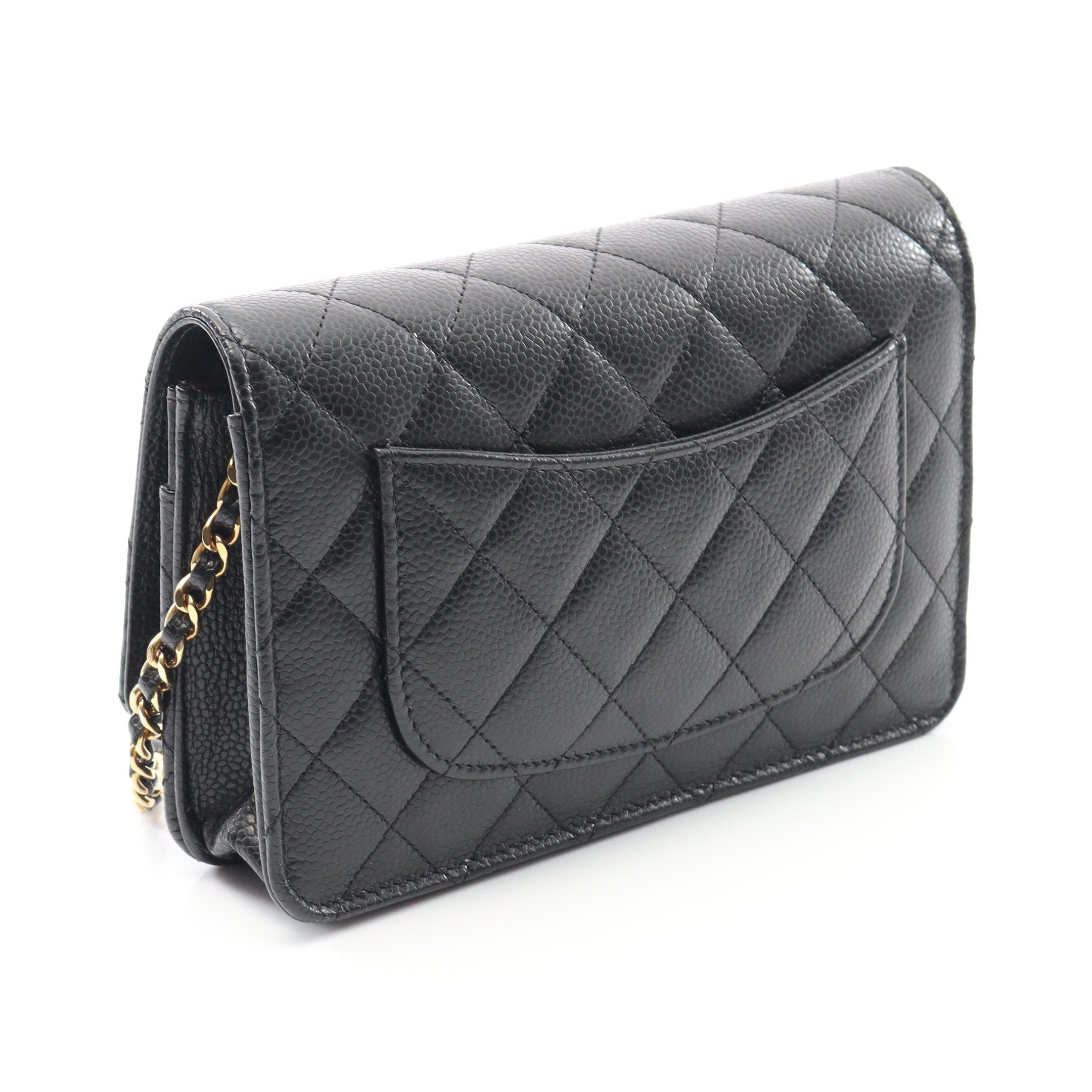 Chanel Chanel Matelasse Chain Wallet Caviar Skin Black Gold Hardware Size ONE SIZE - 2 Thumbnail