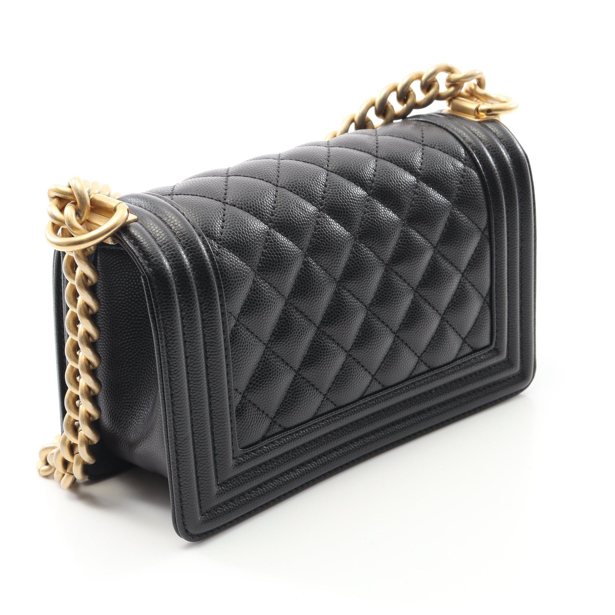 Chanel Chanel Boy Chanel Small Chain Shoulder Bag Caviar Skin Black Gold Hardware Size ONE SIZE - 2 Thumbnail