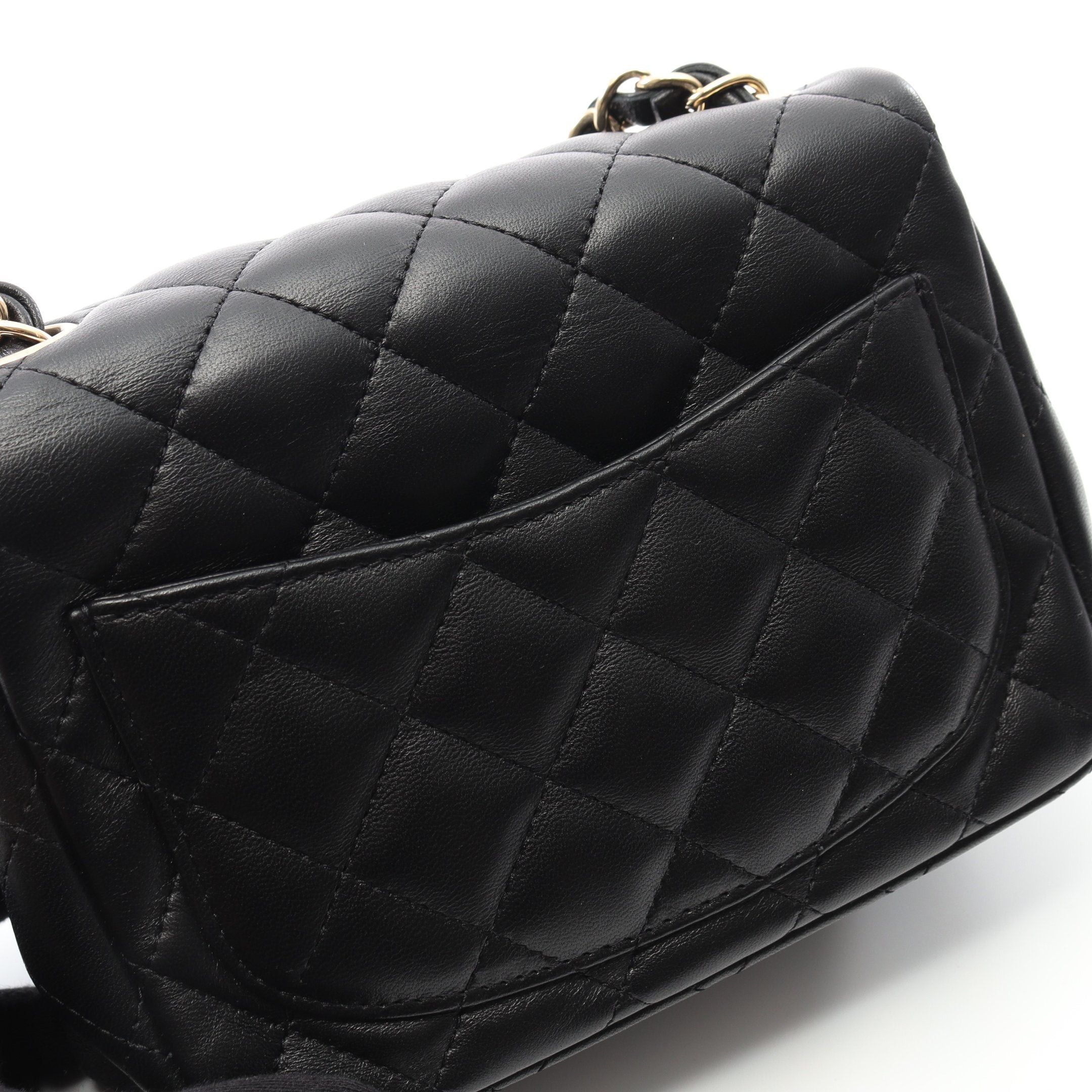 Chanel Chanel Mini Matelasse Chain Shoulder Bag Lambskin Black Gold Hardware Size ONE SIZE - 7 Thumbnail
