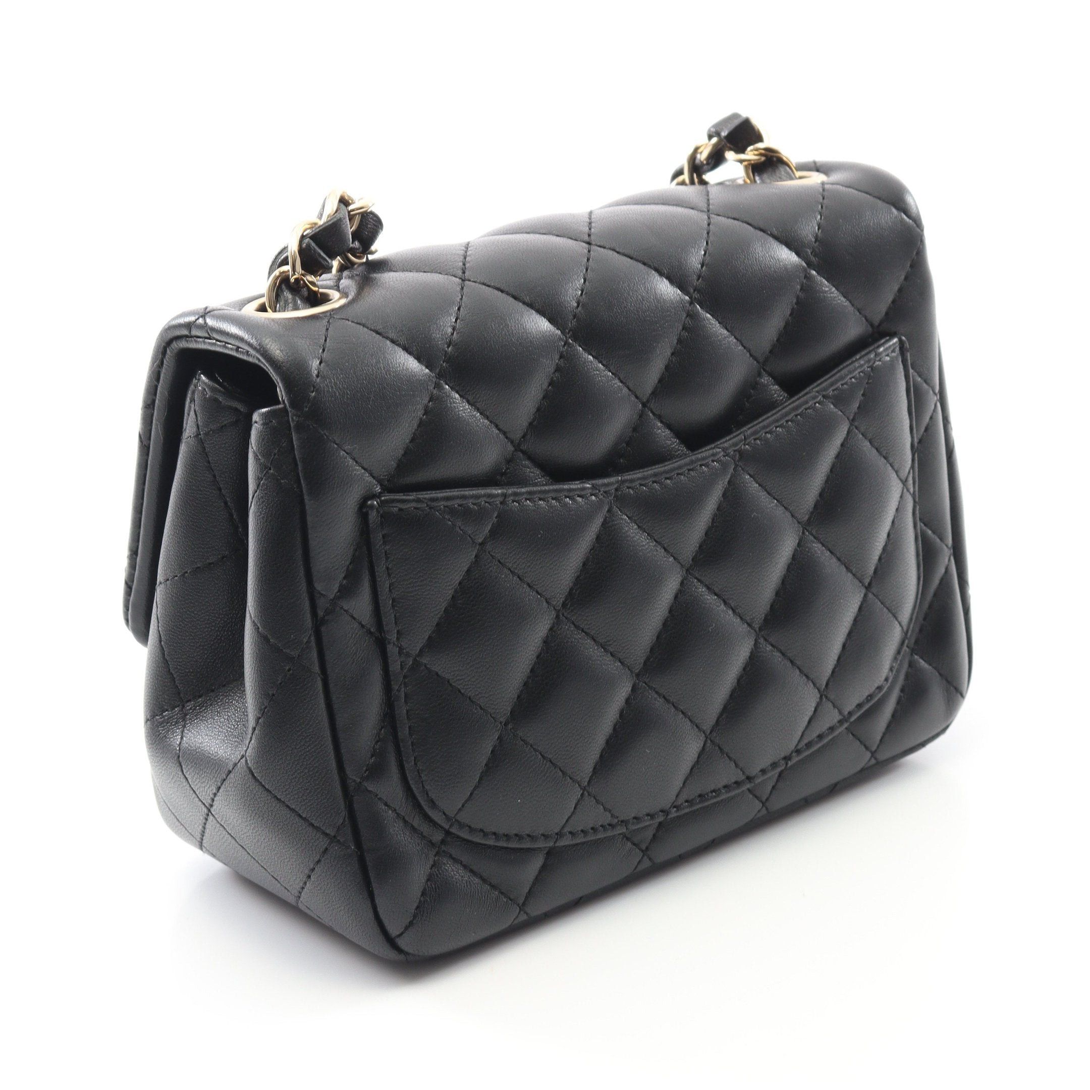Chanel Chanel Mini Matelasse Chain Shoulder Bag Lambskin Black Gold Hardware Size ONE SIZE - 2 Thumbnail
