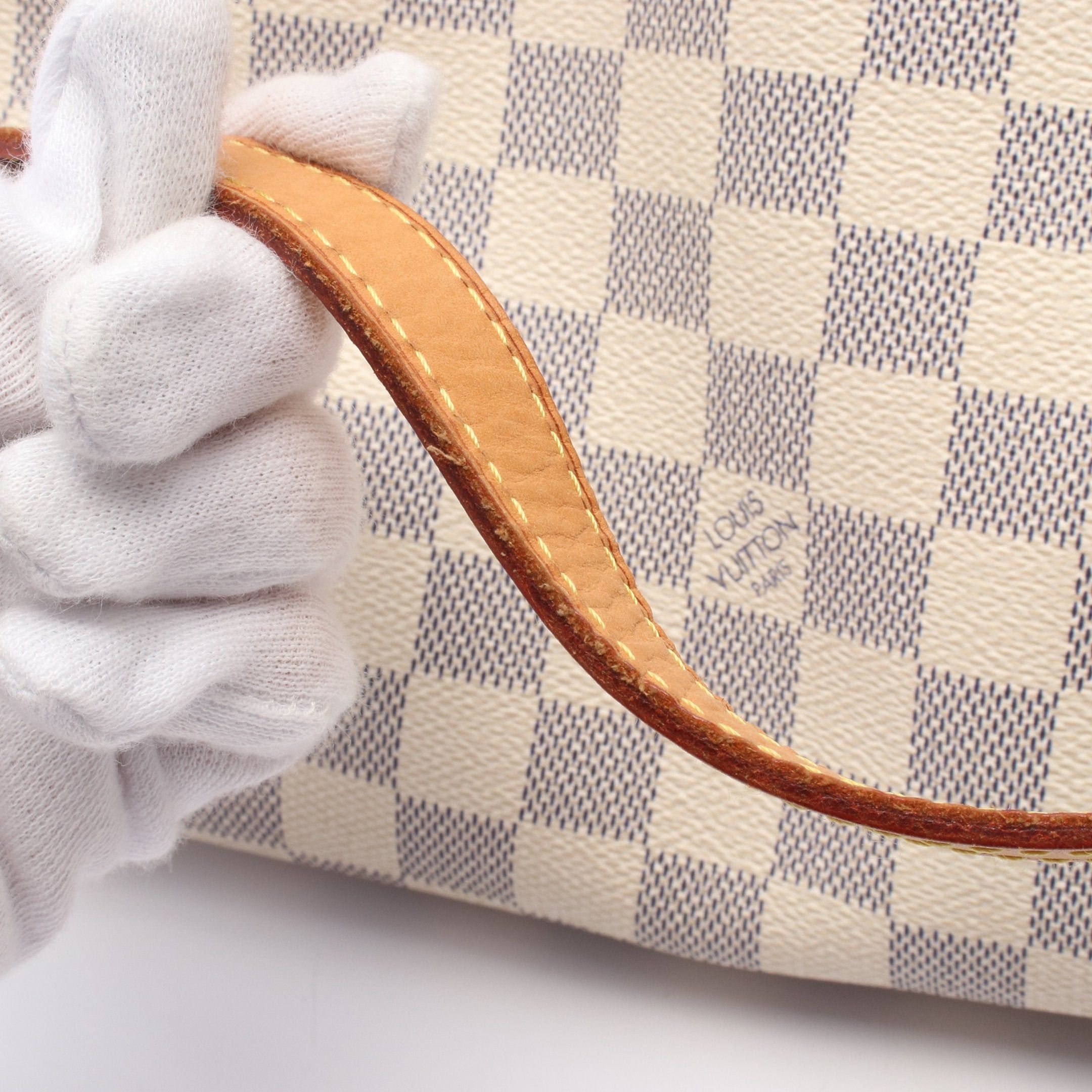 Louis Vuitton Louis Vuitton Totally Pm Damier Azur Shoulder Bag Tote Leather White Size ONE SIZE - 10 Thumbnail