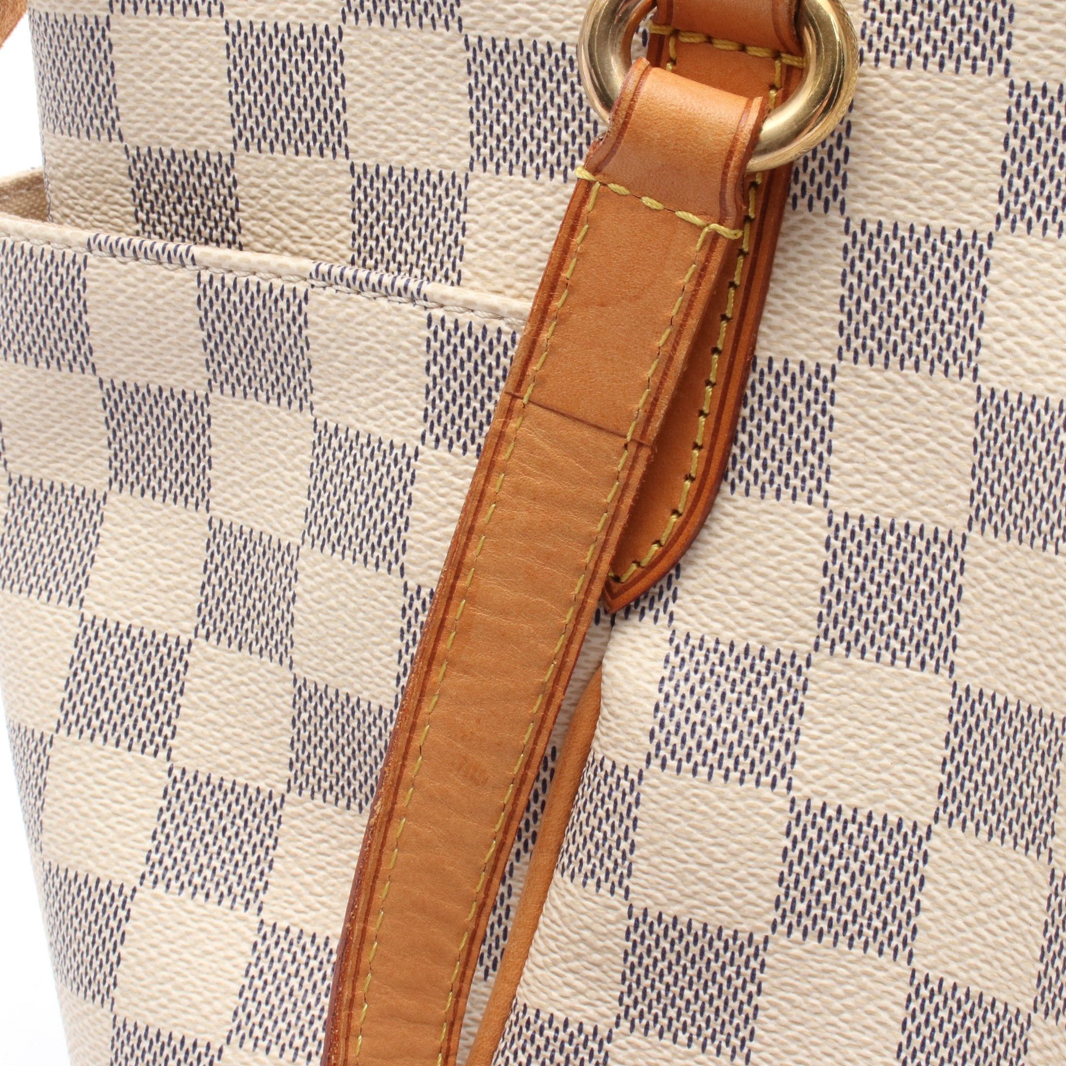 Louis Vuitton Louis Vuitton Totally Pm Damier Azur Shoulder Bag Tote Leather White Size ONE SIZE - 9 Thumbnail