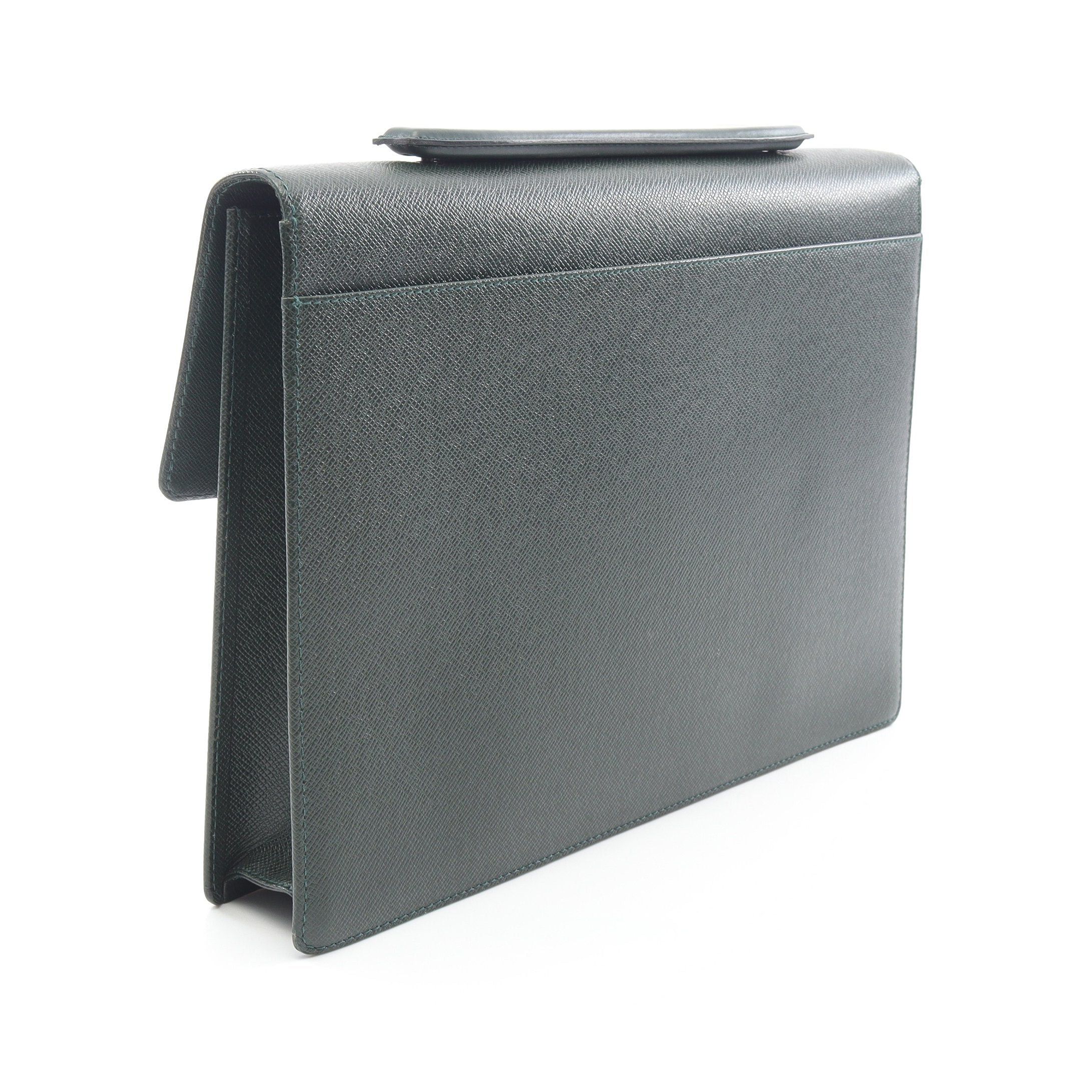 Louis Vuitton Louis Vuitton Porte Document Angara Taiga Briefcase Business Bag Leather Green Size ONE SIZE - 2 Thumbnail
