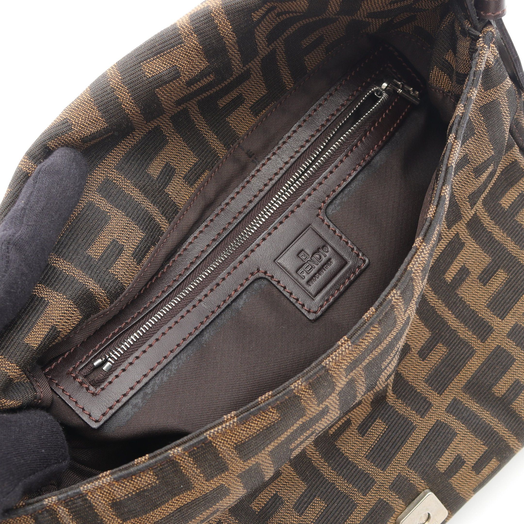 Fendi Fendi Mamma Bucket One Shoulder Bag Canvas Leather Brown Dark Size ONE SIZE - 5 Thumbnail