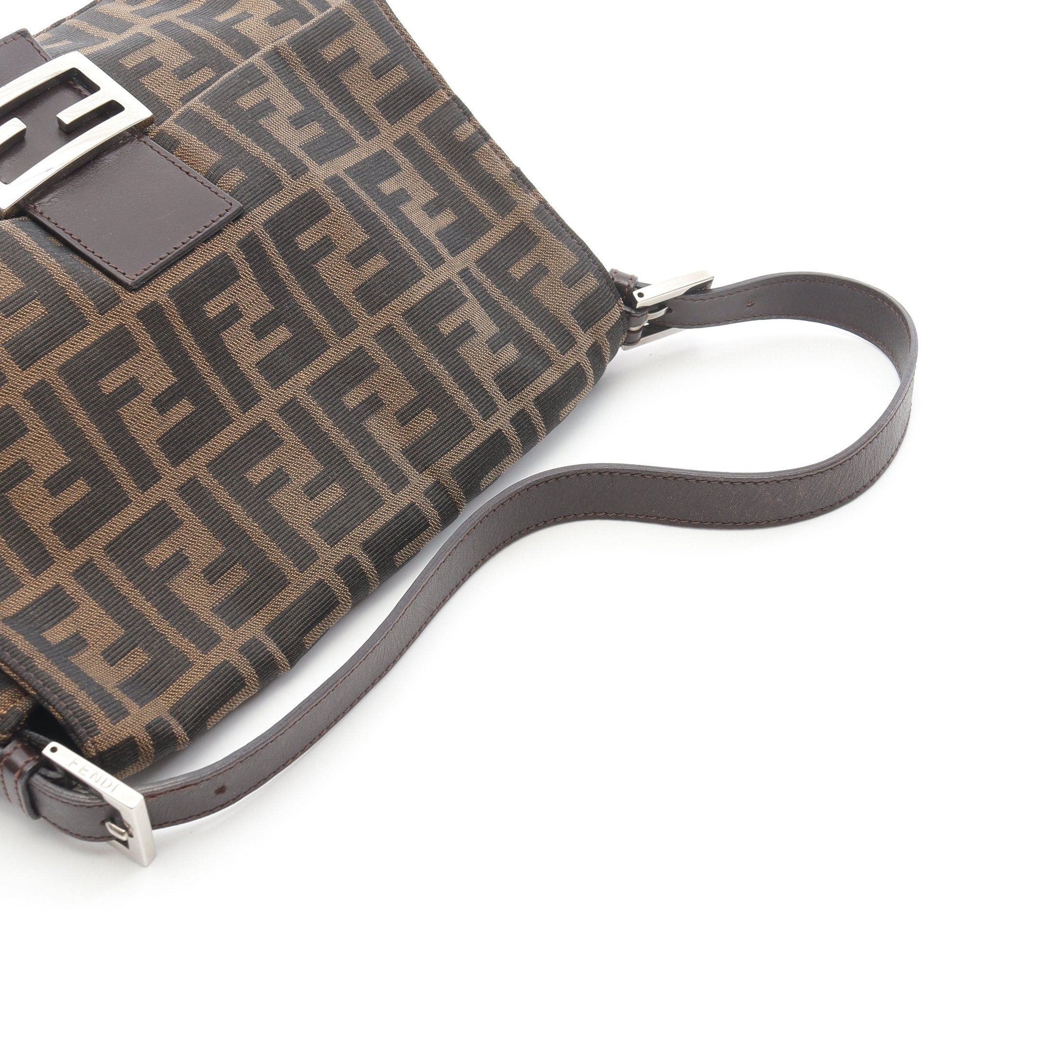 Fendi Fendi Mamma Bucket One Shoulder Bag Canvas Leather Brown Dark Size ONE SIZE - 6 Thumbnail