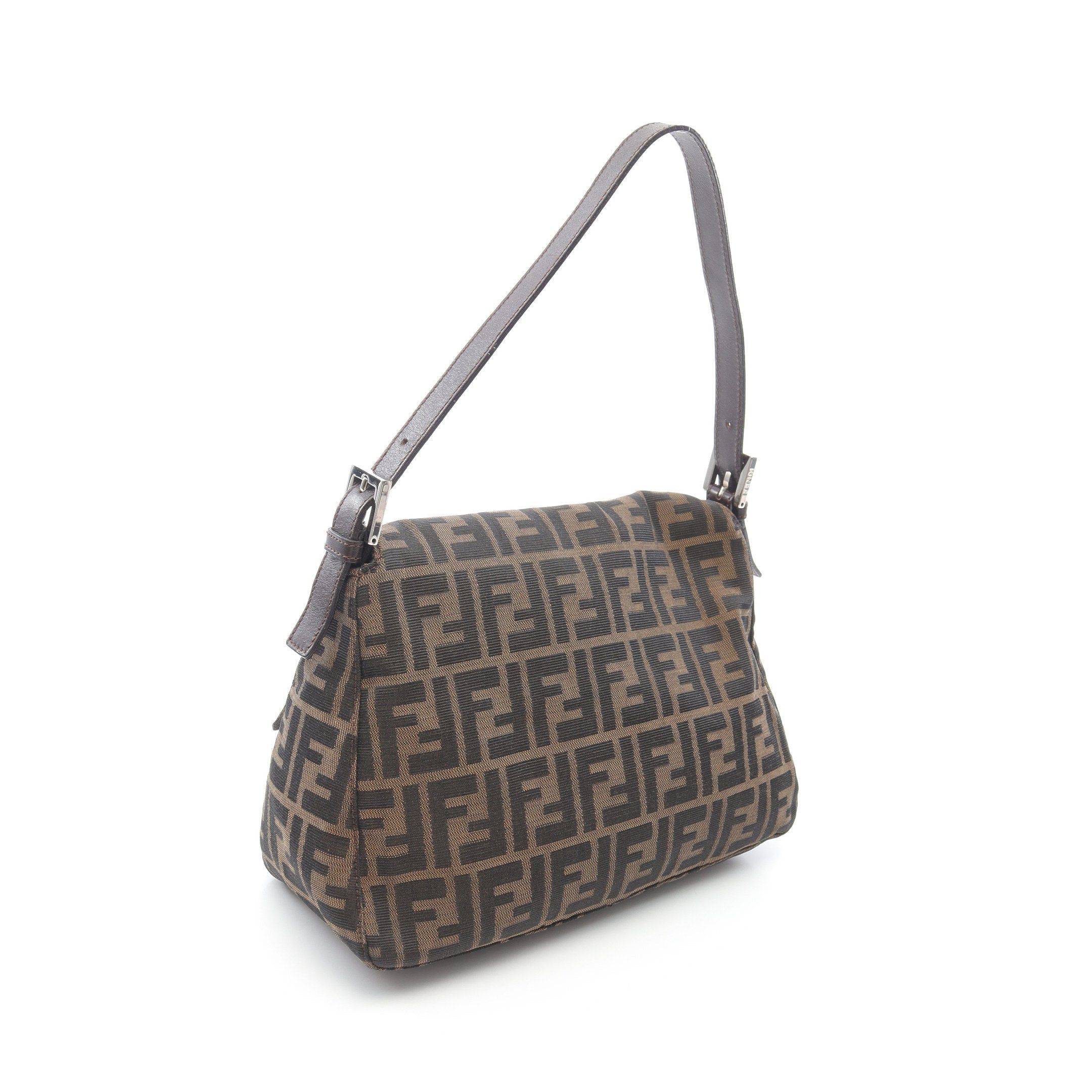 Fendi Fendi Mamma Bucket One Shoulder Bag Canvas Leather Brown Dark Size ONE SIZE - 2 Thumbnail