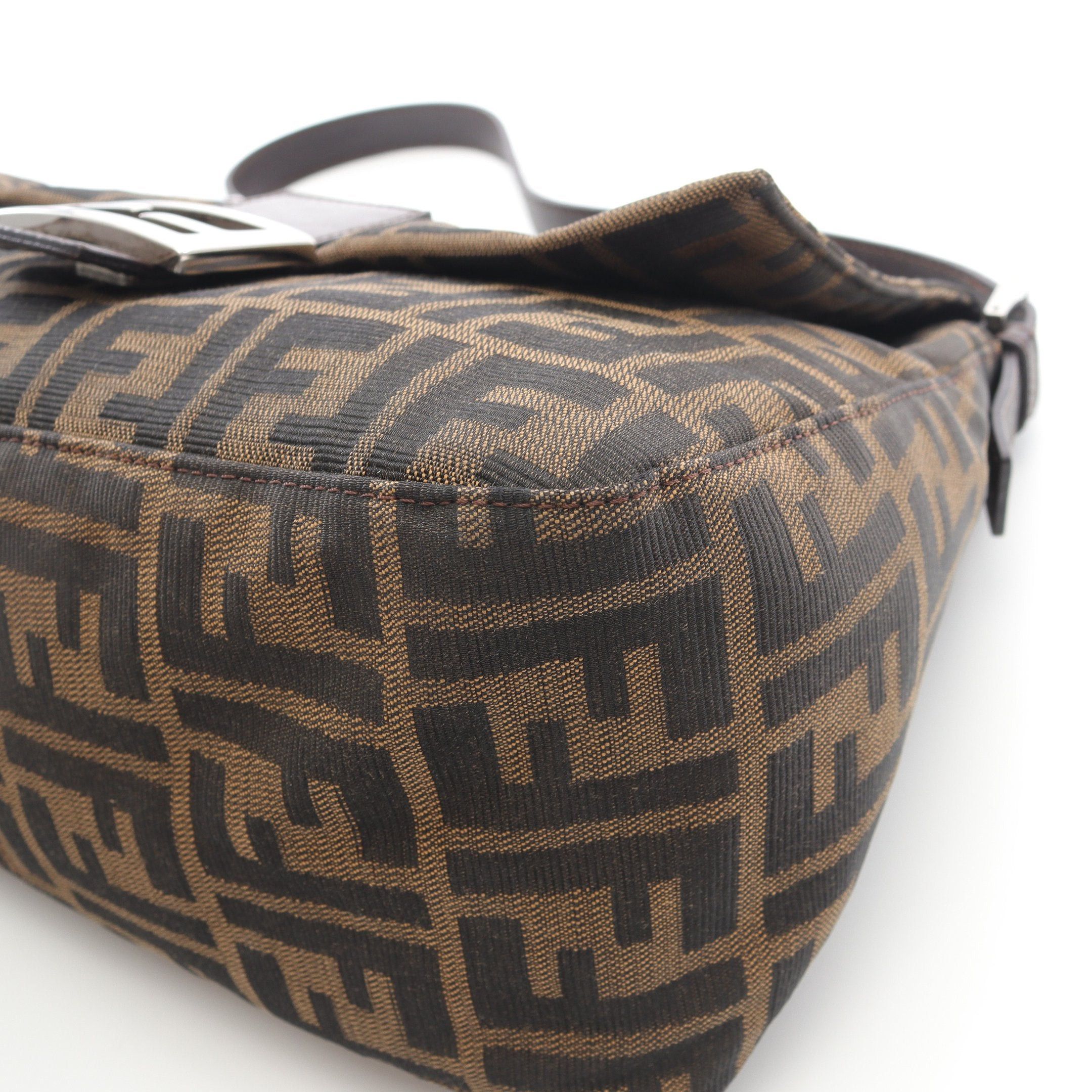 Fendi Fendi Mamma Bucket One Shoulder Bag Canvas Leather Brown Dark Size ONE SIZE - 8 Thumbnail