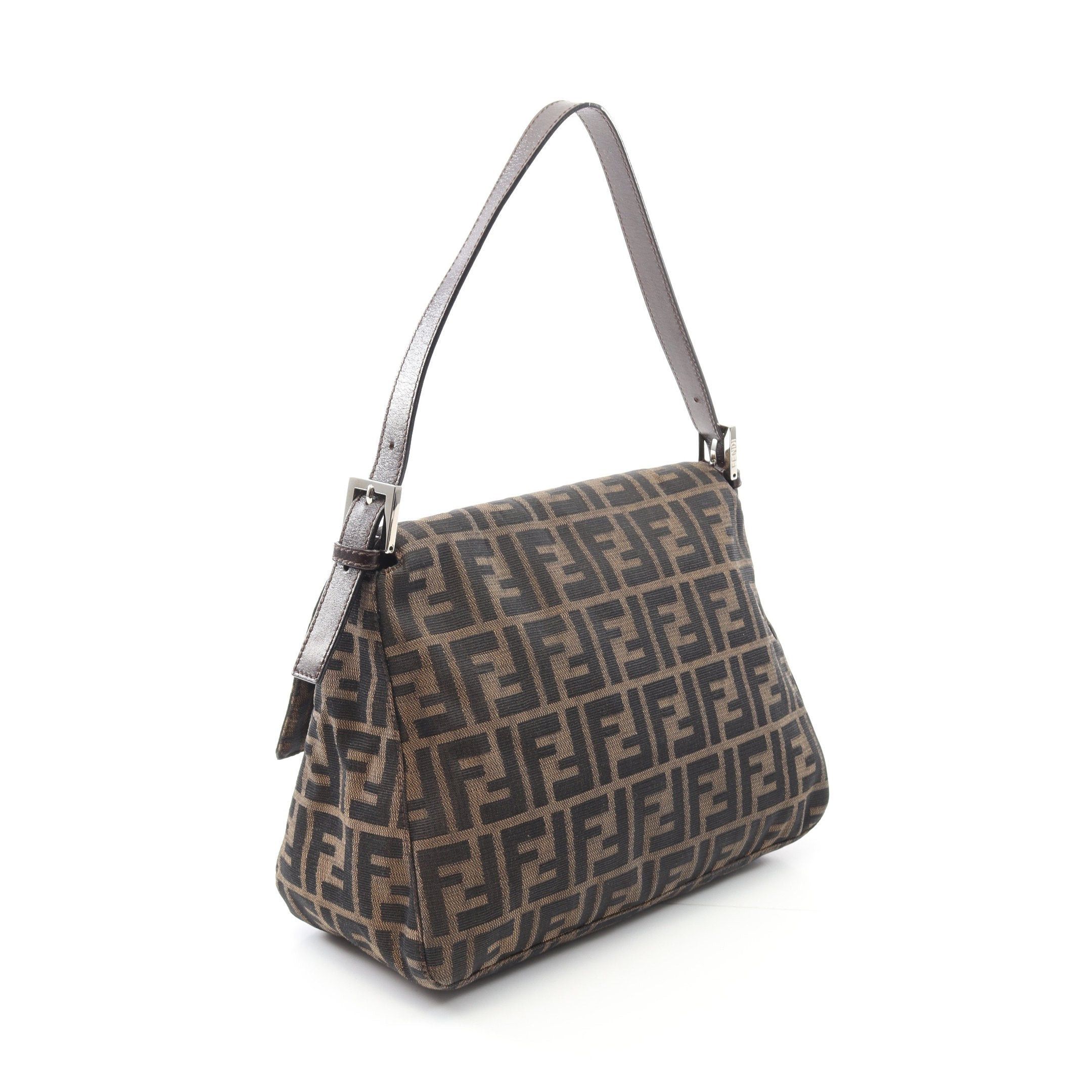 Fendi Fendi Mamma Bucket One Shoulder Bag Canvas Leather Brown Dark Size ONE SIZE - 2 Thumbnail
