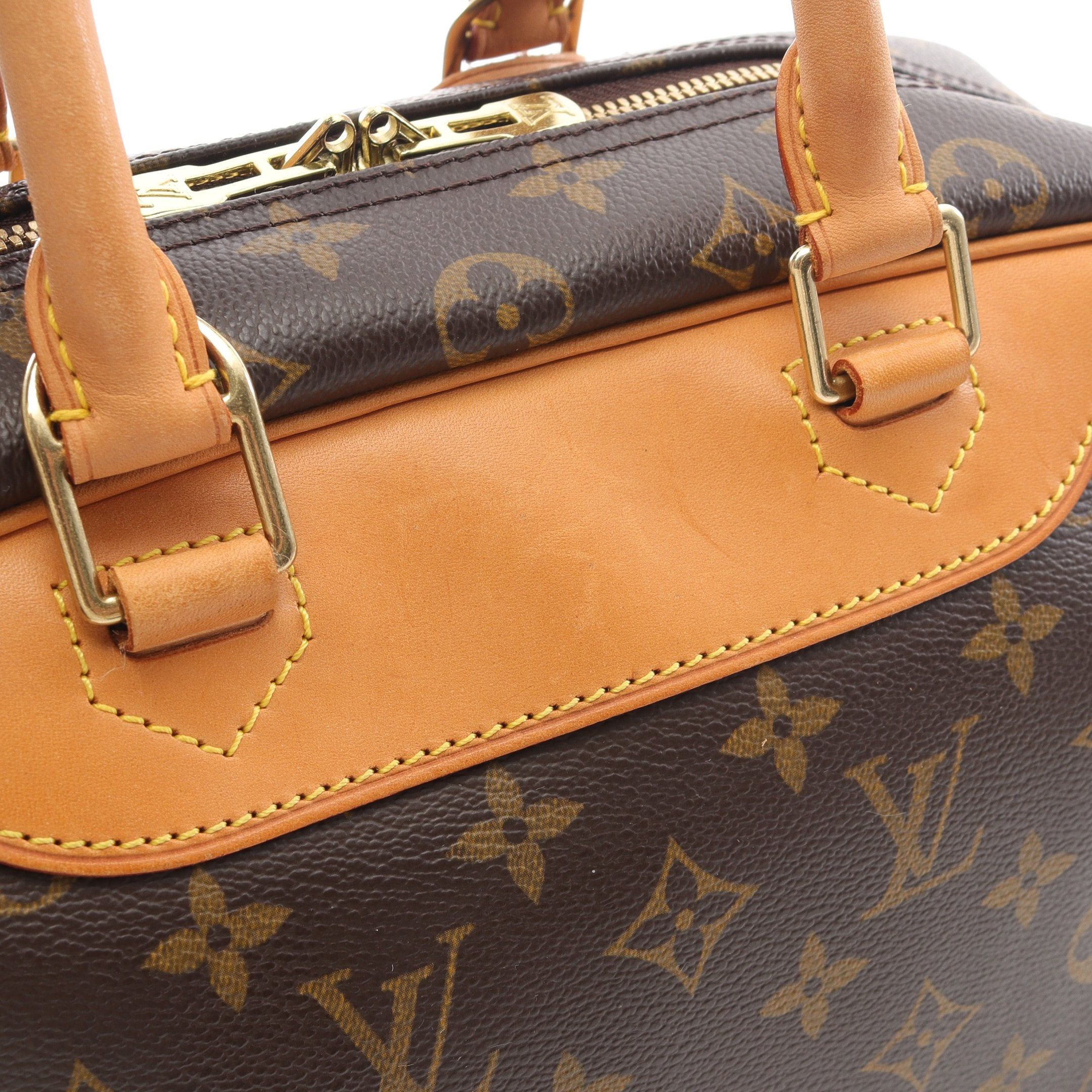 Louis Vuitton Louis Vuitton Deauville Bowling Vanity Monogram Handbag Leather Brown Size ONE SIZE - 6 Thumbnail