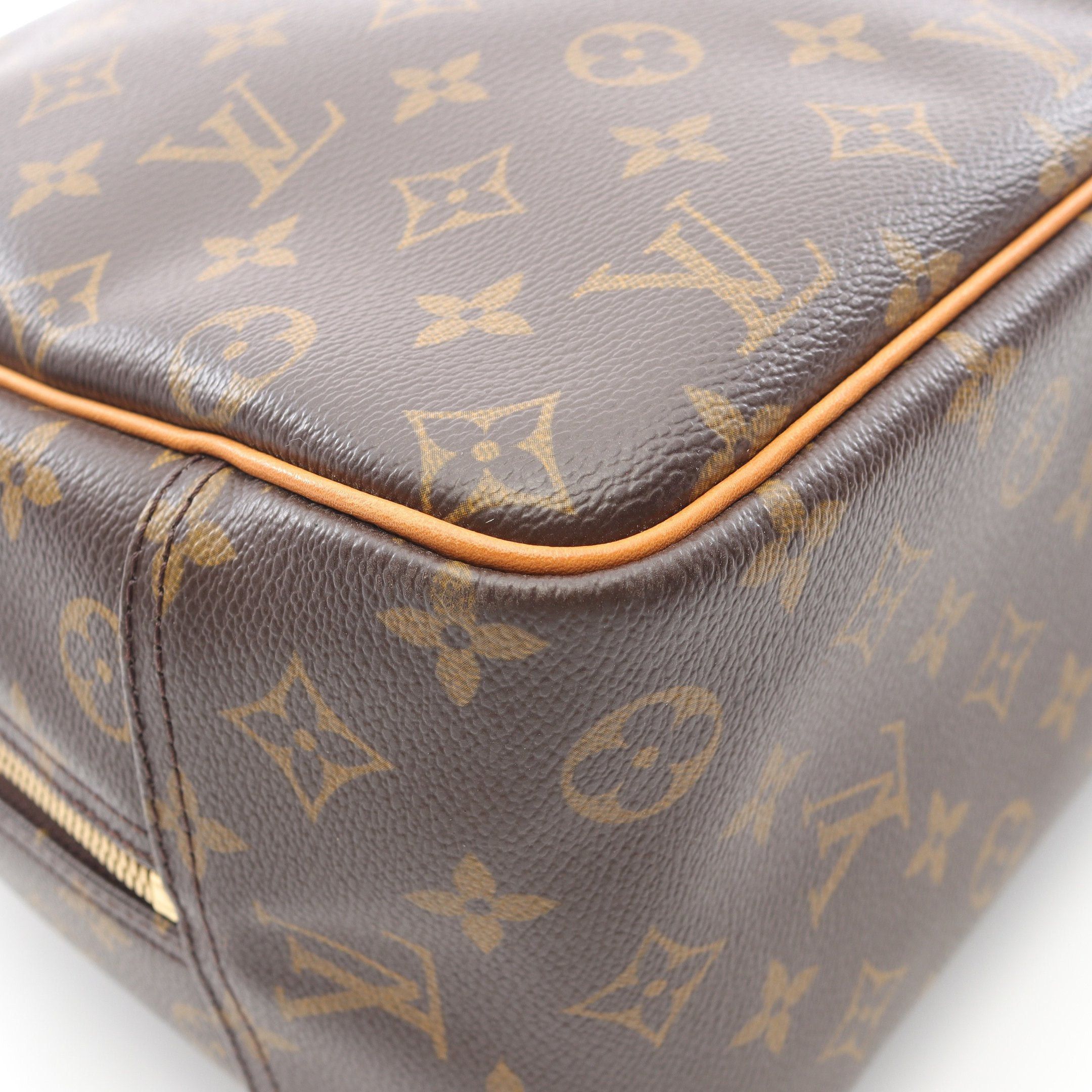 Louis Vuitton Louis Vuitton Deauville Bowling Vanity Monogram Handbag Leather Brown Size ONE SIZE - 9 Thumbnail