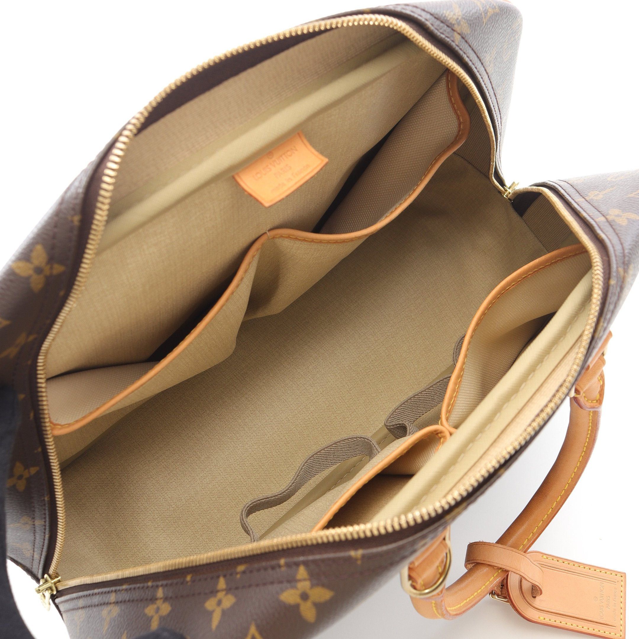 Louis Vuitton Louis Vuitton Deauville Bowling Vanity Monogram Handbag Leather Brown Size ONE SIZE - 3 Thumbnail