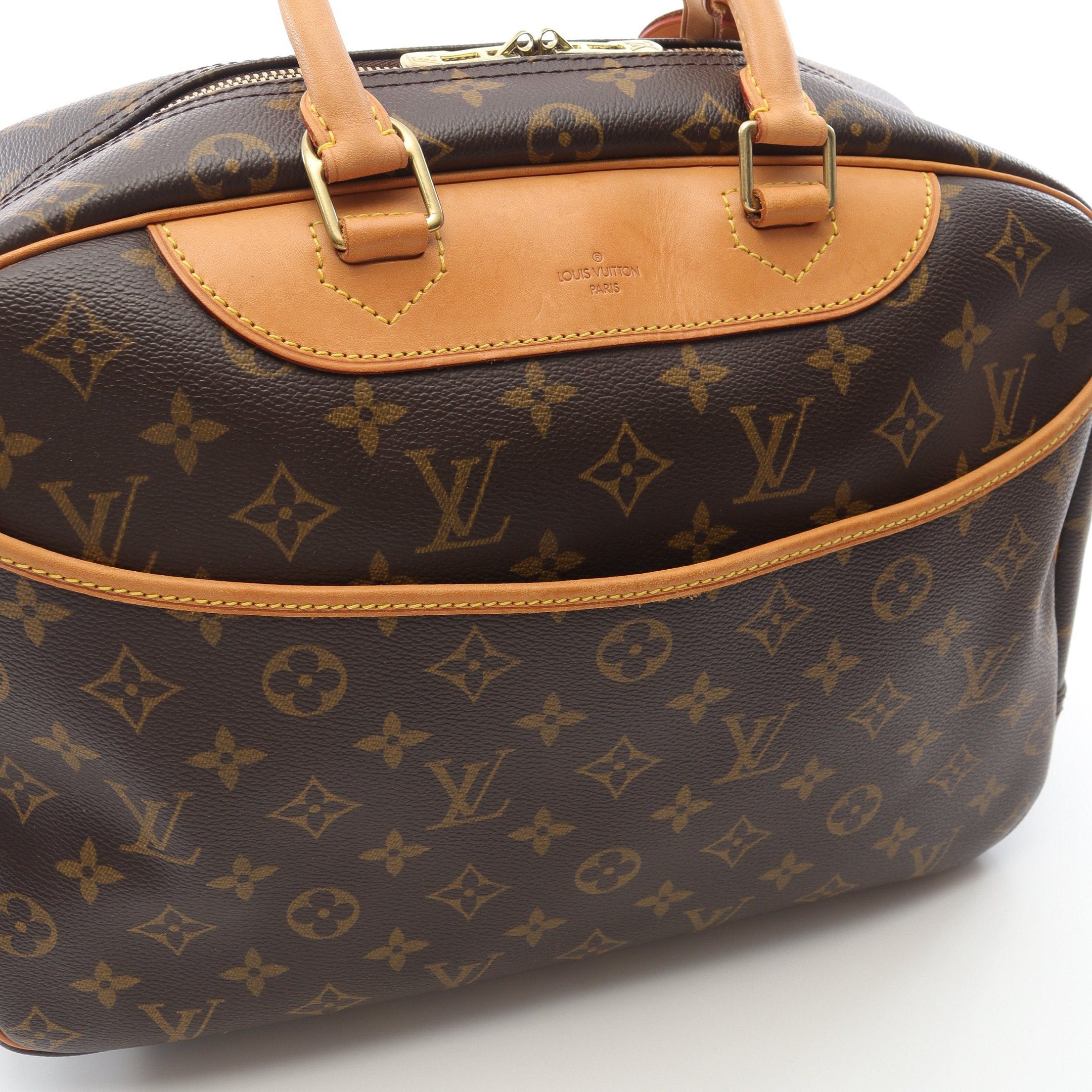 Louis Vuitton Louis Vuitton Deauville Bowling Vanity Monogram Handbag Leather Brown Size ONE SIZE - 12 Thumbnail