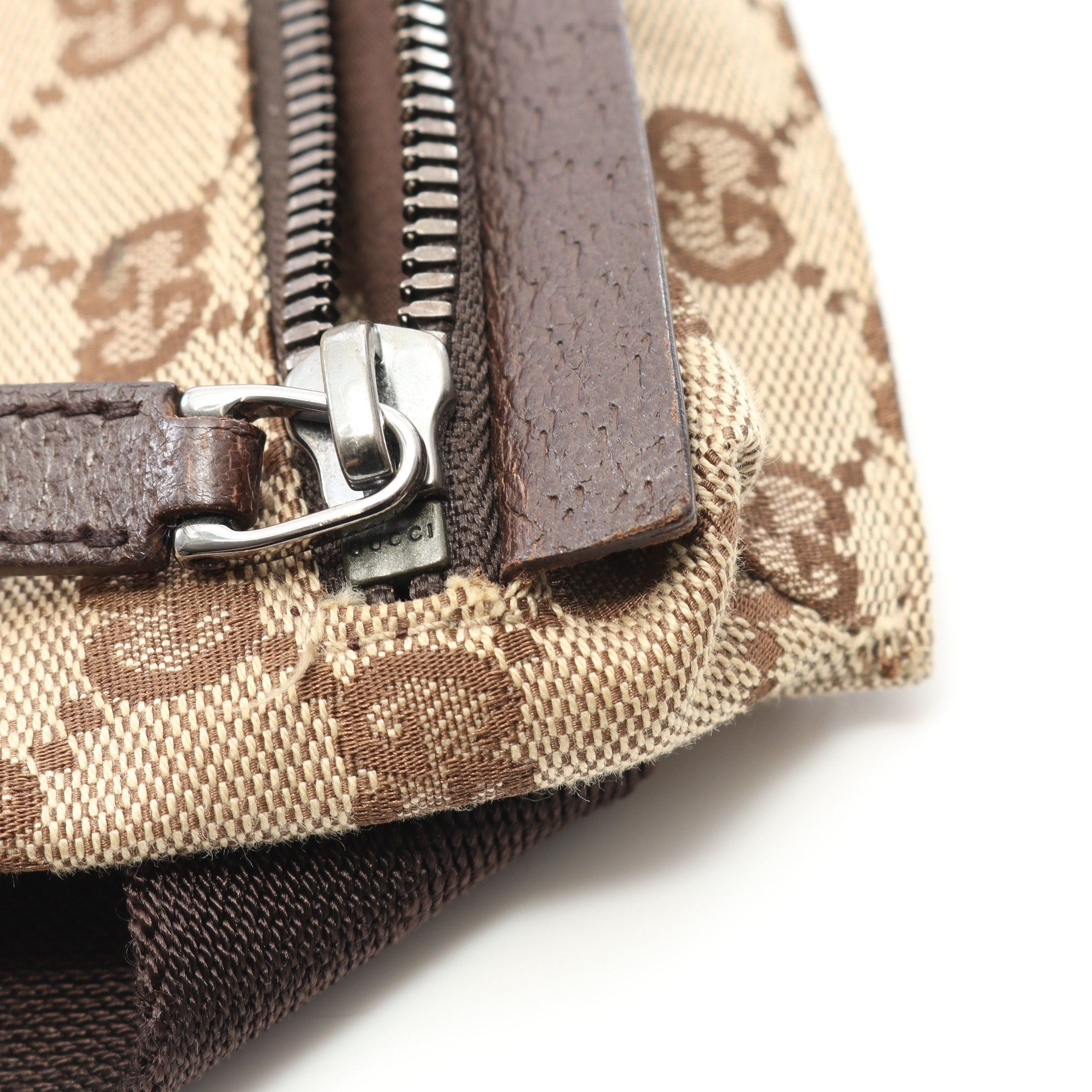 Gucci Gucci Gg Canvas Body Bag Waist Leather Beige Dark Brown Size ONE SIZE - 8 Thumbnail