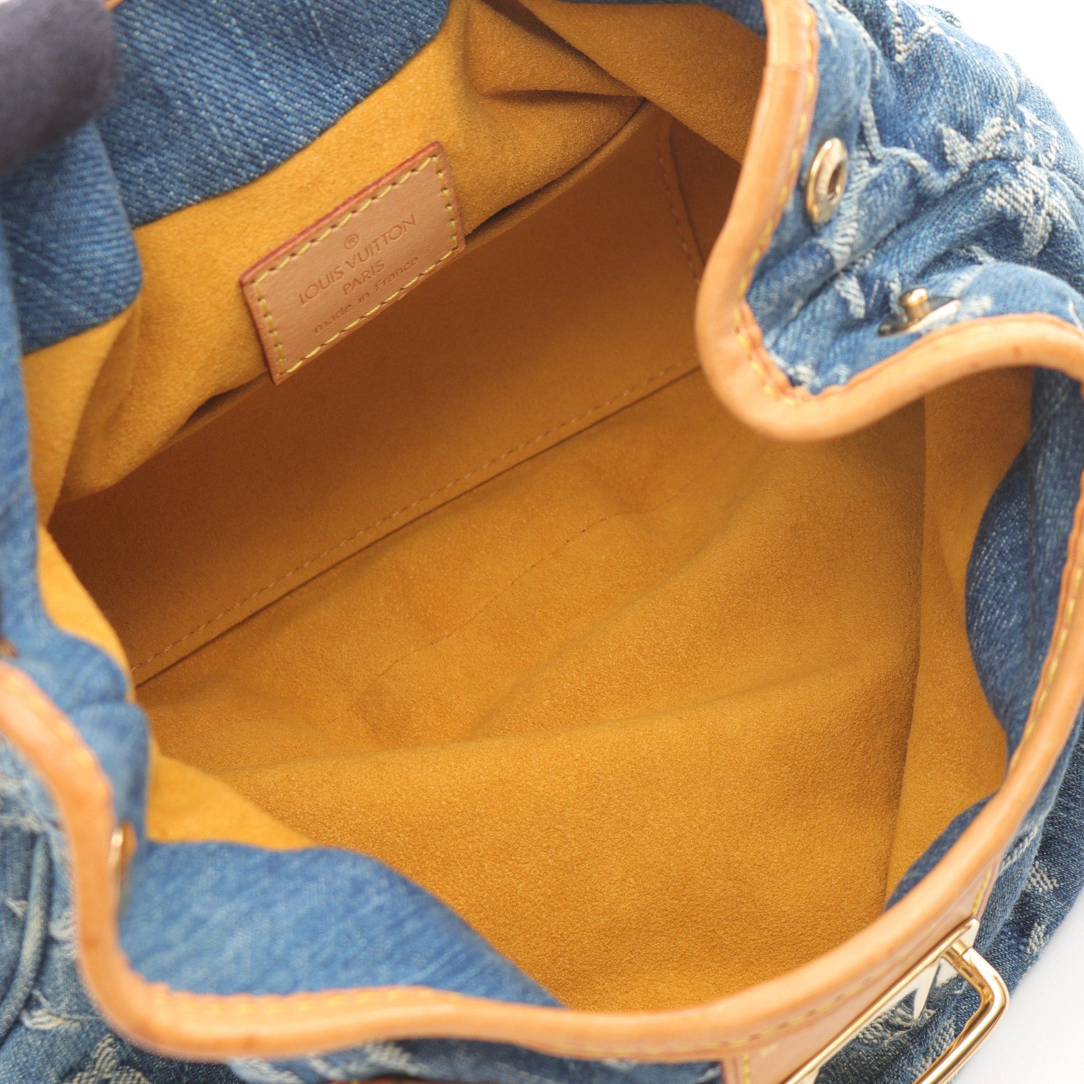 Louis Vuitton Louis Vuitton Preeti Monogram Denim Handbag Leather Blue Size ONE SIZE - 3 Thumbnail