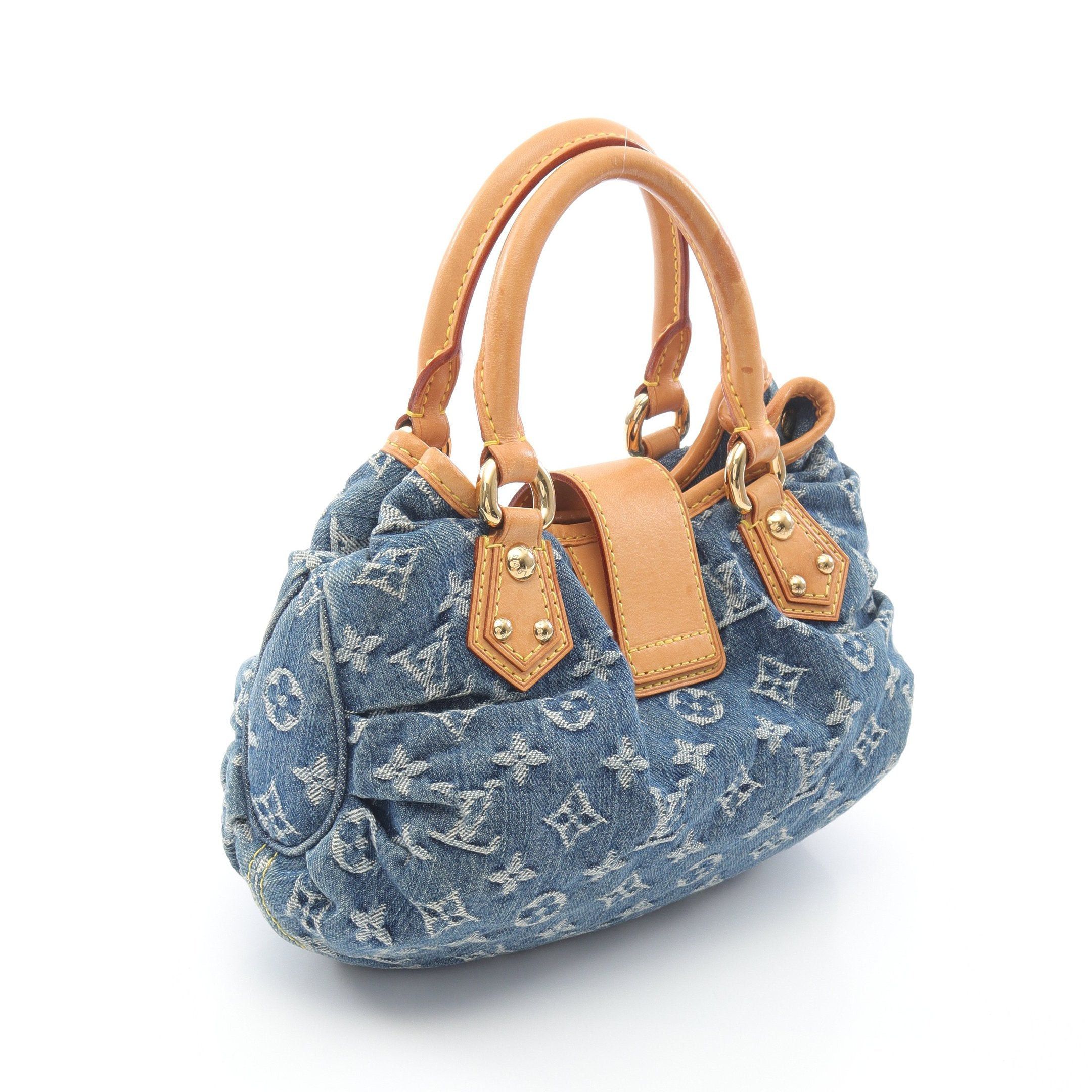 Louis Vuitton Louis Vuitton Preeti Monogram Denim Handbag Leather Blue Size ONE SIZE - 2 Thumbnail