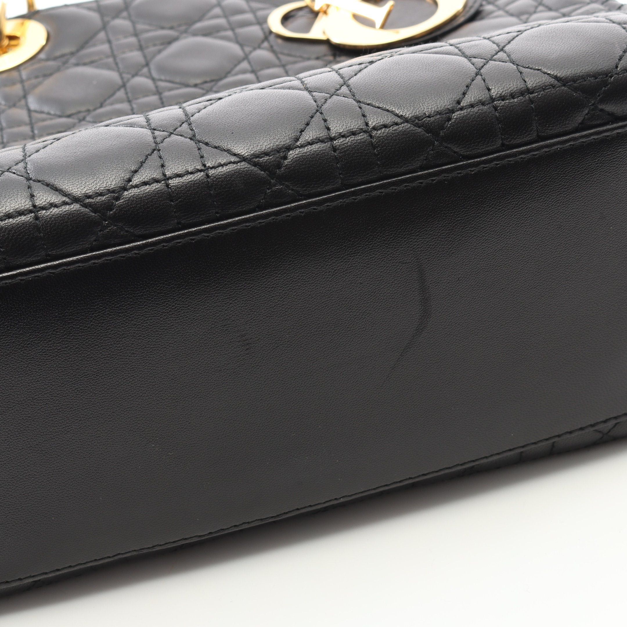 Dior Dior Lady Dior Handbag Leather Black Size ONE SIZE - 8 Thumbnail