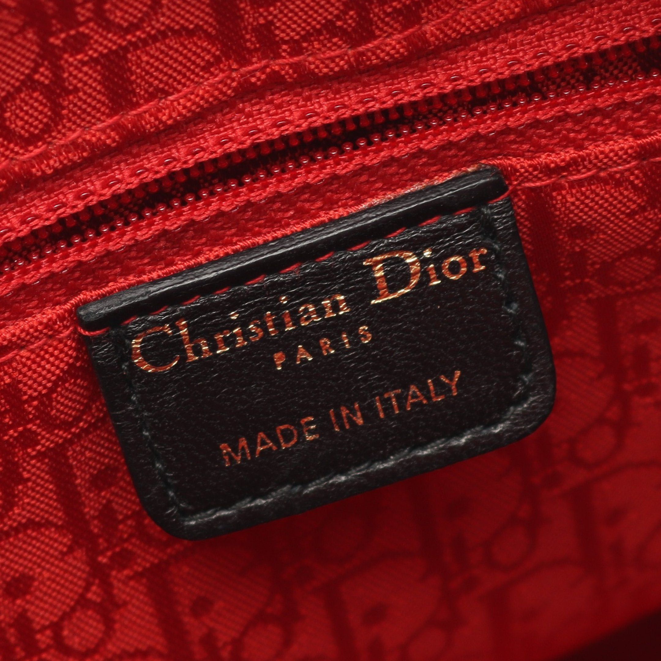 Dior Dior Lady Dior Handbag Leather Black Size ONE SIZE - 4 Thumbnail