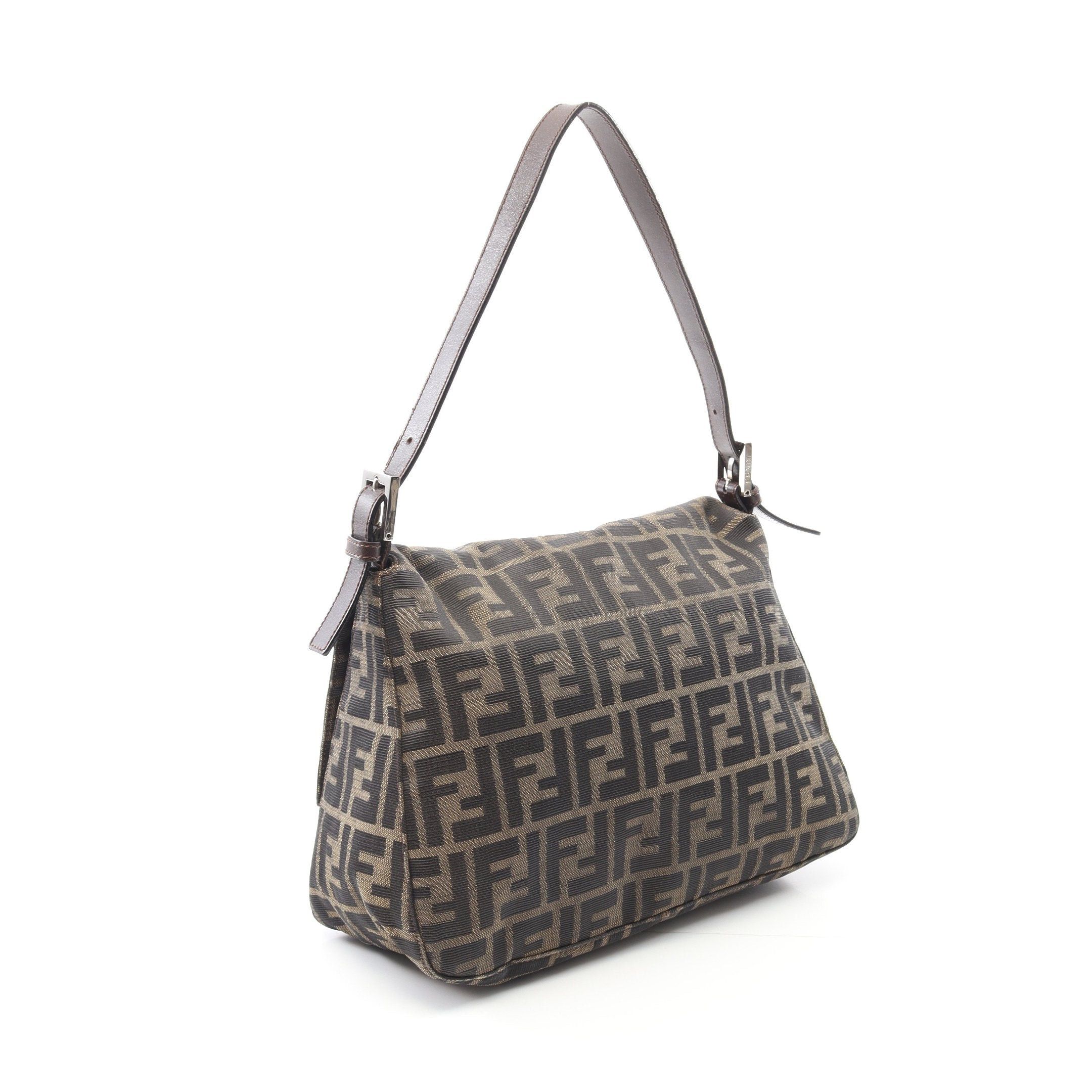 Fendi Fendi Mamma Bucket One Shoulder Bag Canvas Leather Brown Dark Size ONE SIZE - 2 Thumbnail