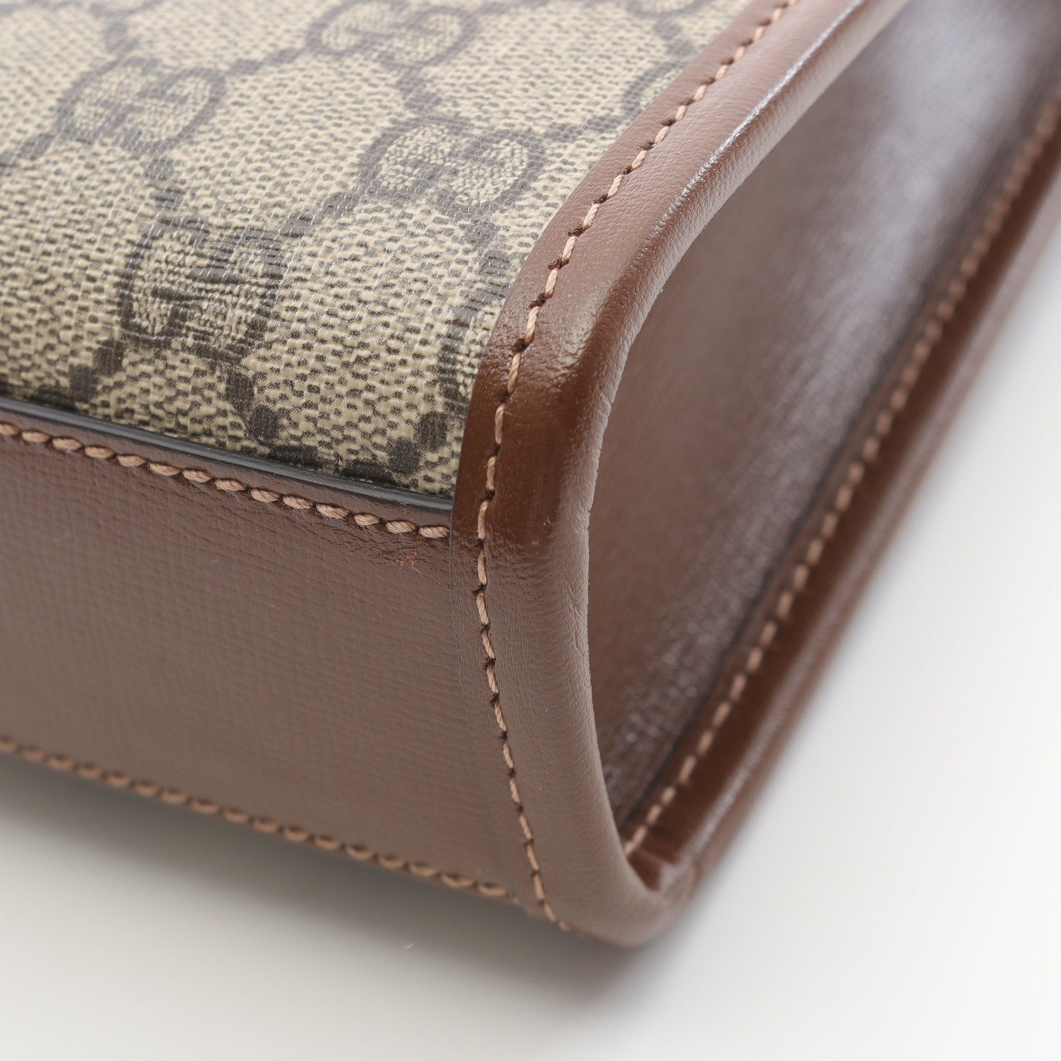 Gucci Gucci Interlocking G Mini Tote Bag Handbag Leather Beige Brown Size ONE SIZE - 5 Thumbnail