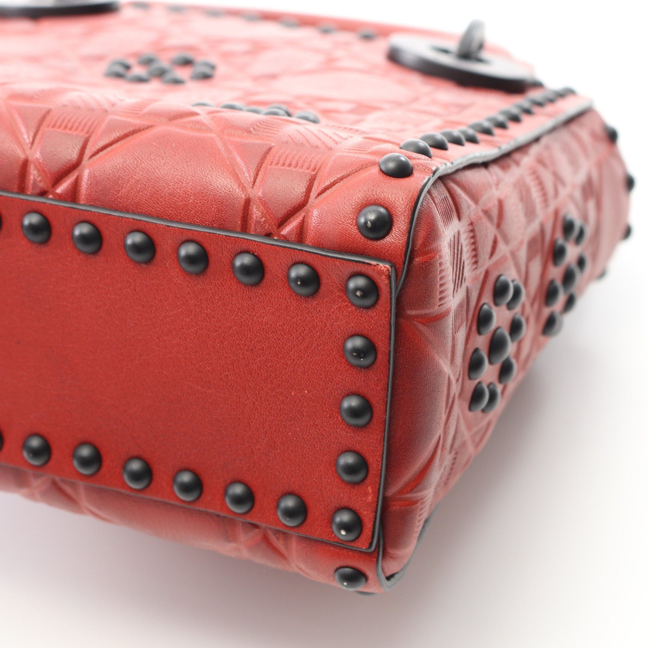 Dior Dior Lady Dior Mini Handbag Leather Red Size ONE SIZE - 8 Thumbnail